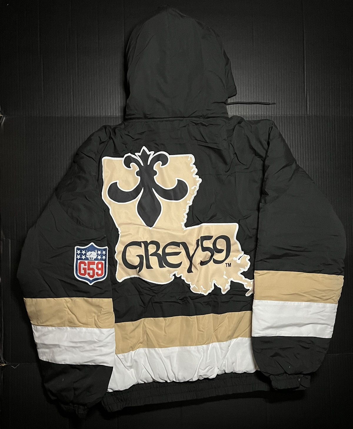 G59 Records G59 Who Dat Stadium New Orleans Puffer Jacket - Black LG Size US L / EU 52-54 / 3 - 1 Thumbnail