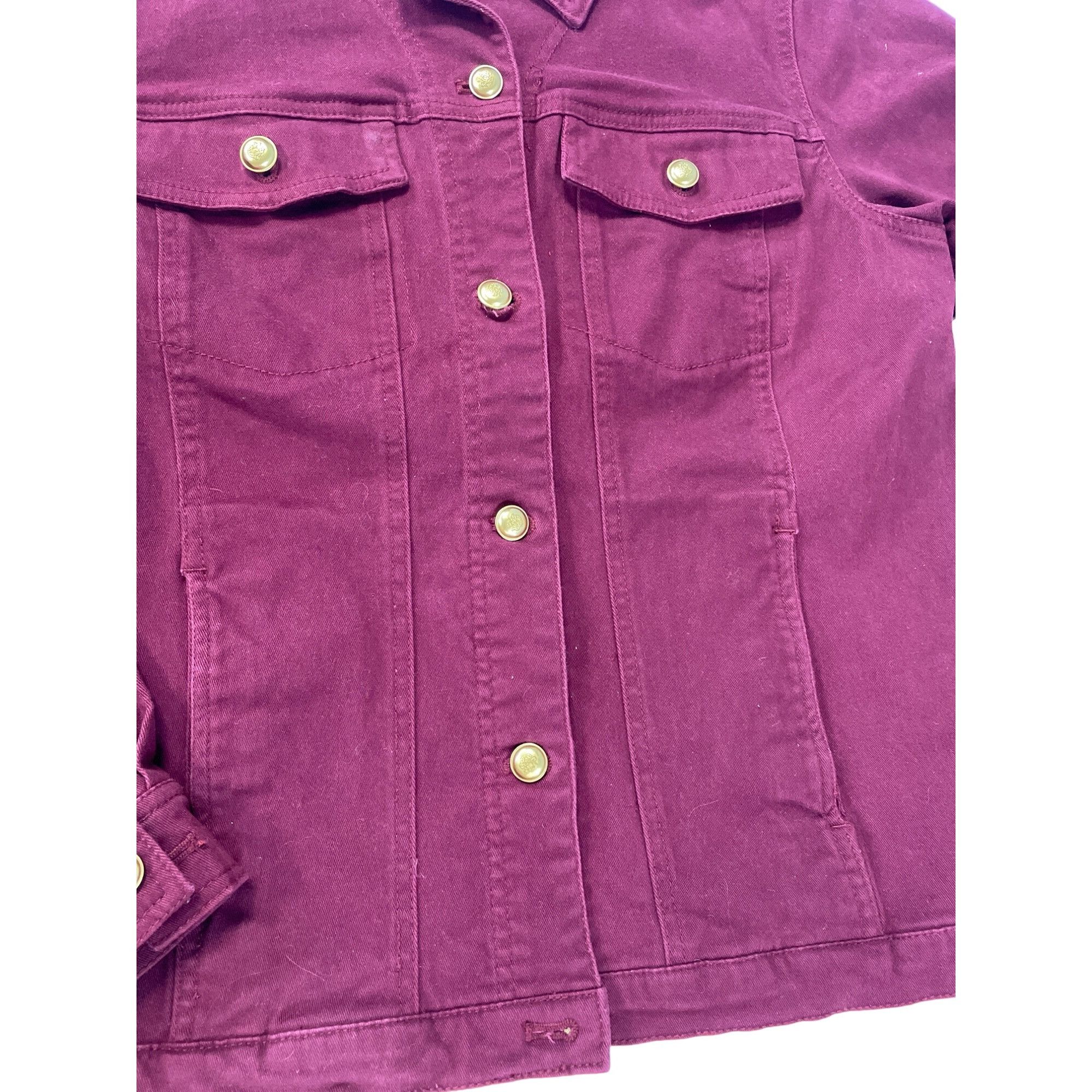Denim & Co. Denim Co. Womens Red Embroidered Gold Buttons Denim Jacket S Size S / US 4 / IT 40 - 7 Thumbnail