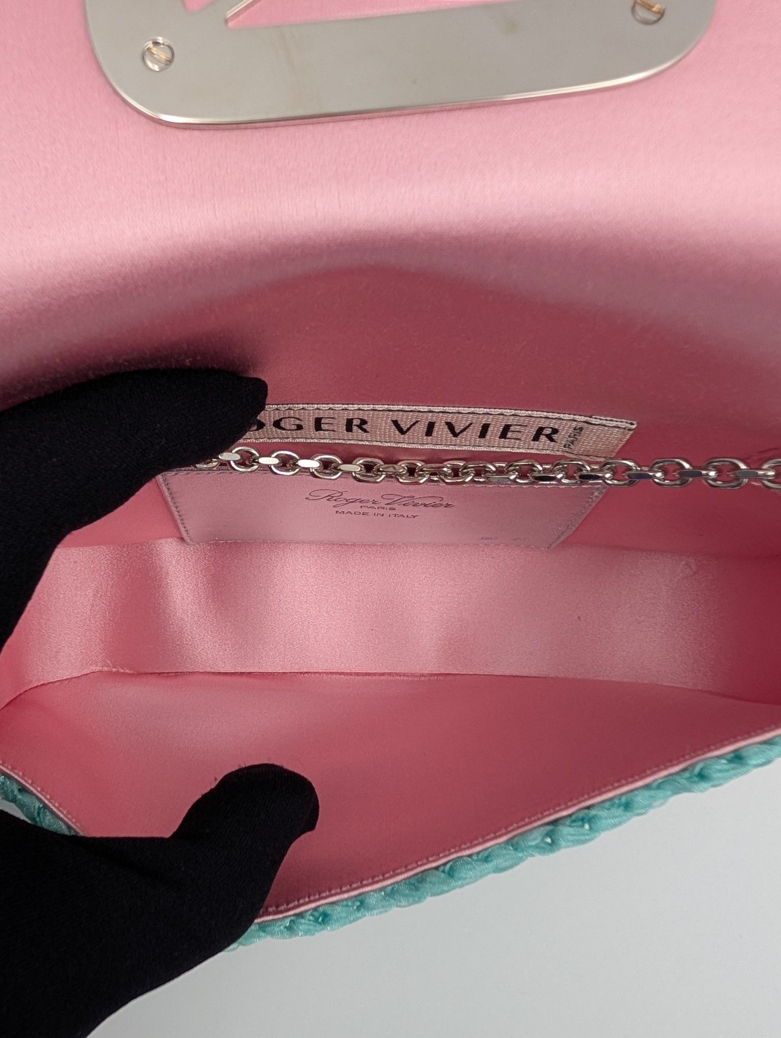 Roger Vivier Pink And Mint Viv Choc Mini Bag Size ONE SIZE - 13 Thumbnail