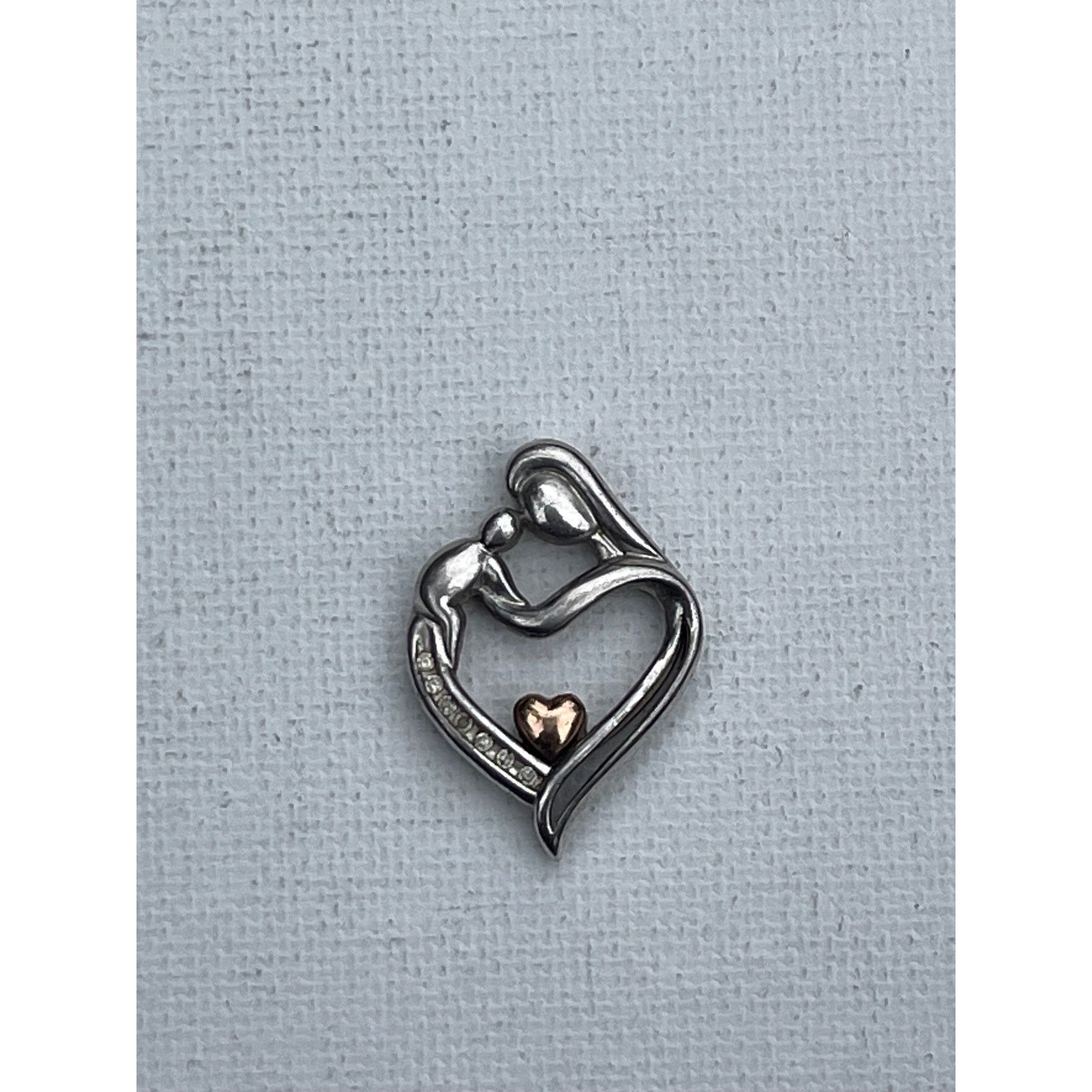 Vintage Designer 14k Gold and Sterling Silver Diamond Family Pendant Size ONE SIZE - 2 Thumbnail