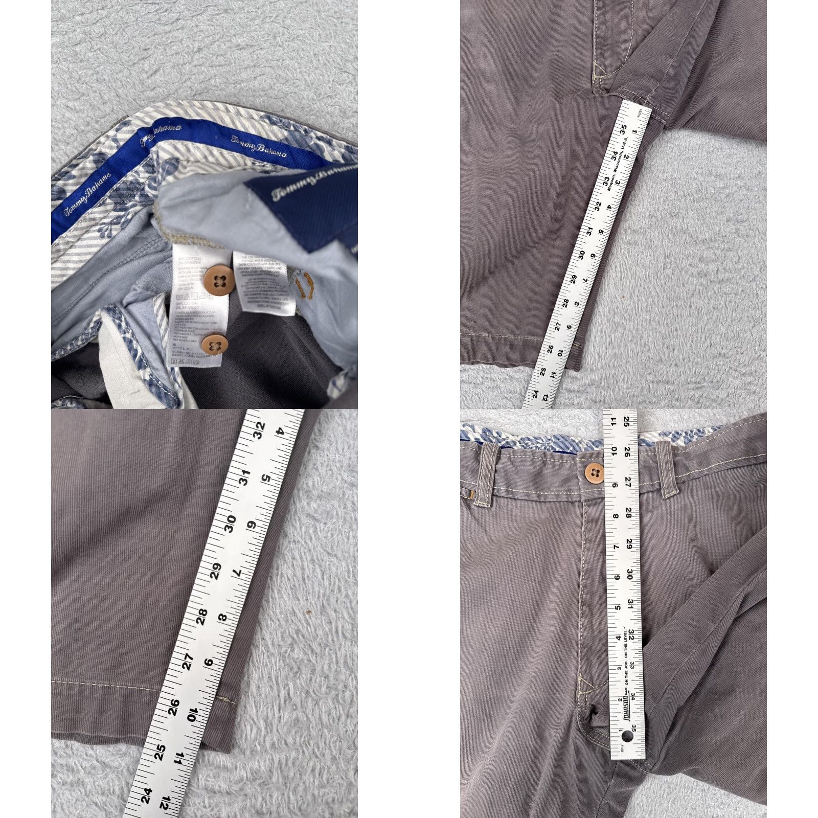 Tommy Bahama Tommy Bahama Shorts Men 33x11 Gray Brown Chino Stretch Flat Front Zip Fly Casual Greenwich? Size US 33 - 8 Thumbnail