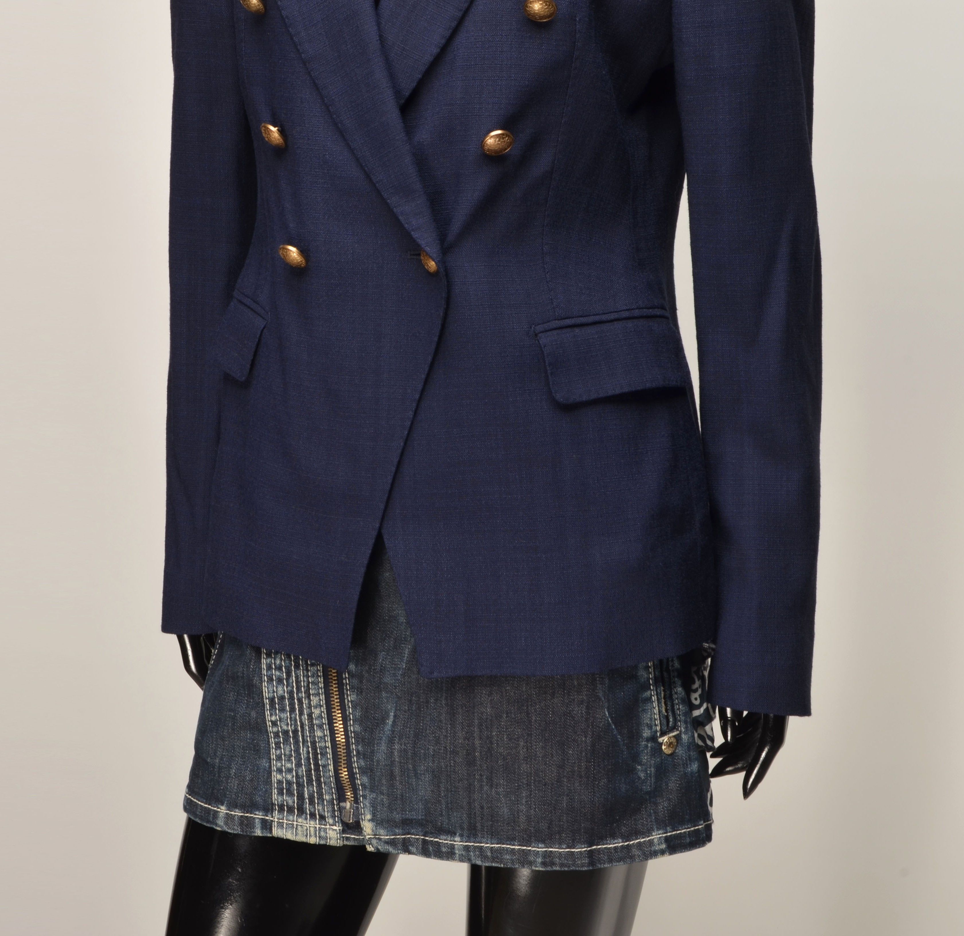 Tagliatore Tagliatore Double Breasted Blue Gold Buttons Blazer Jacket Size M / US 6-8 / IT 42-44 - 3 Thumbnail