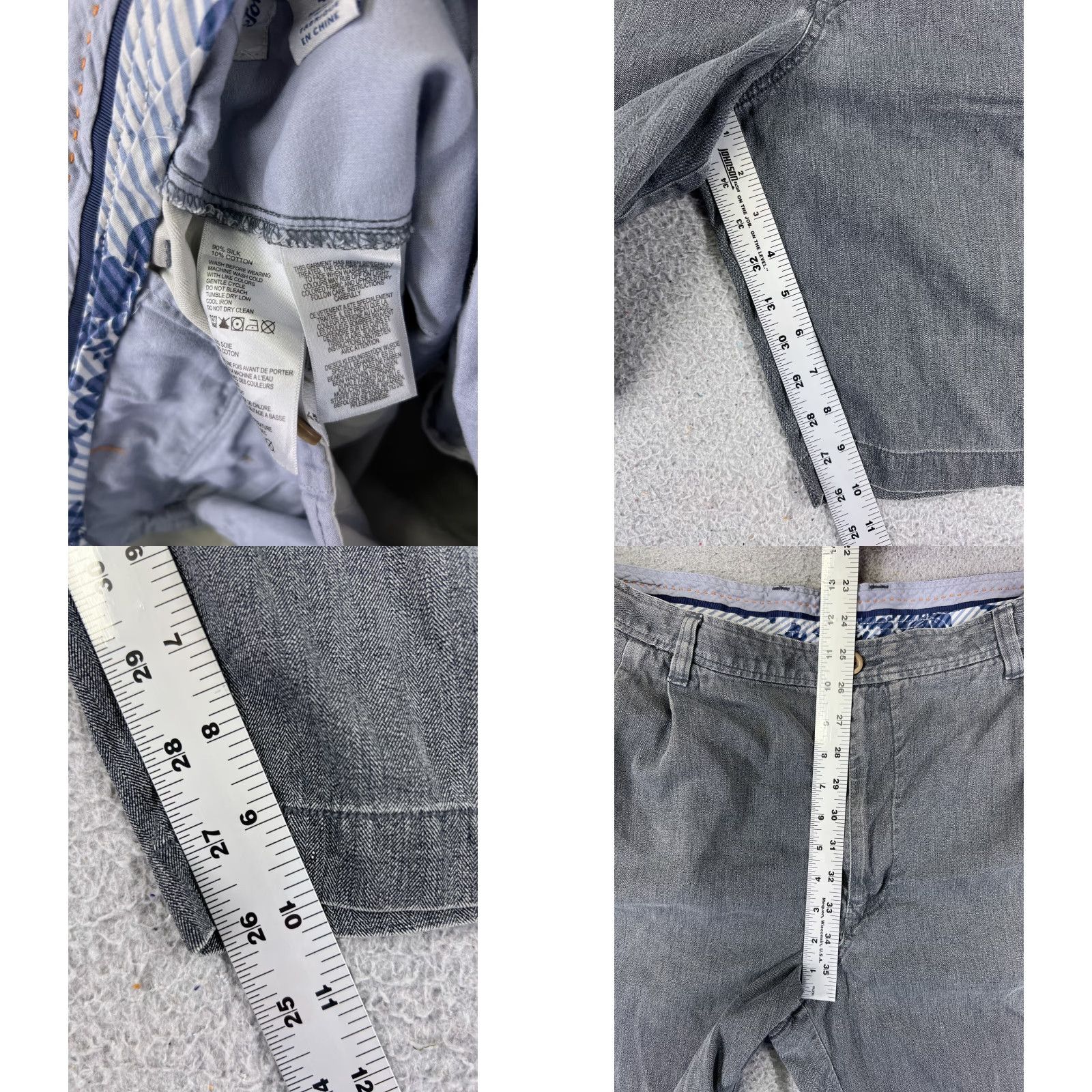 Tommy Bahama Tommy Bahama Shorts Men 40 Gray Silk Cotton Blend Herringbone Vacation Resort Size US 40 / EU 56 - 8 Thumbnail