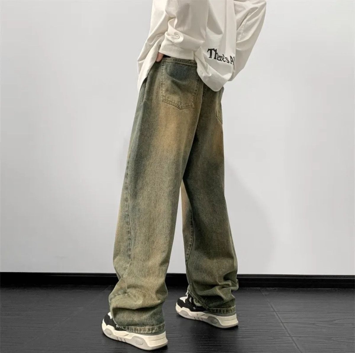 Jean Jeans Men 2024 Spring Wide Leg Jeans Male Size US 34 / EU 50 - 5 Thumbnail