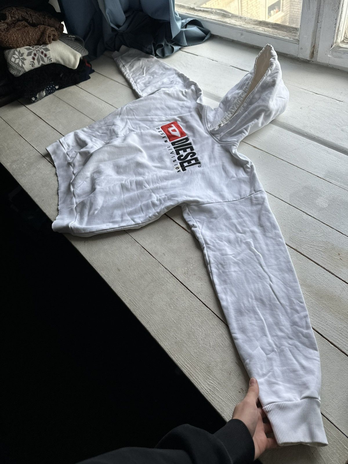 Diesel 🚨DIESEL HYPE WHITE HOODIE BIG LOGO BOXY FIT DENIM DIVISION Size US L / EU 52-54 / 3 - 2 Thumbnail