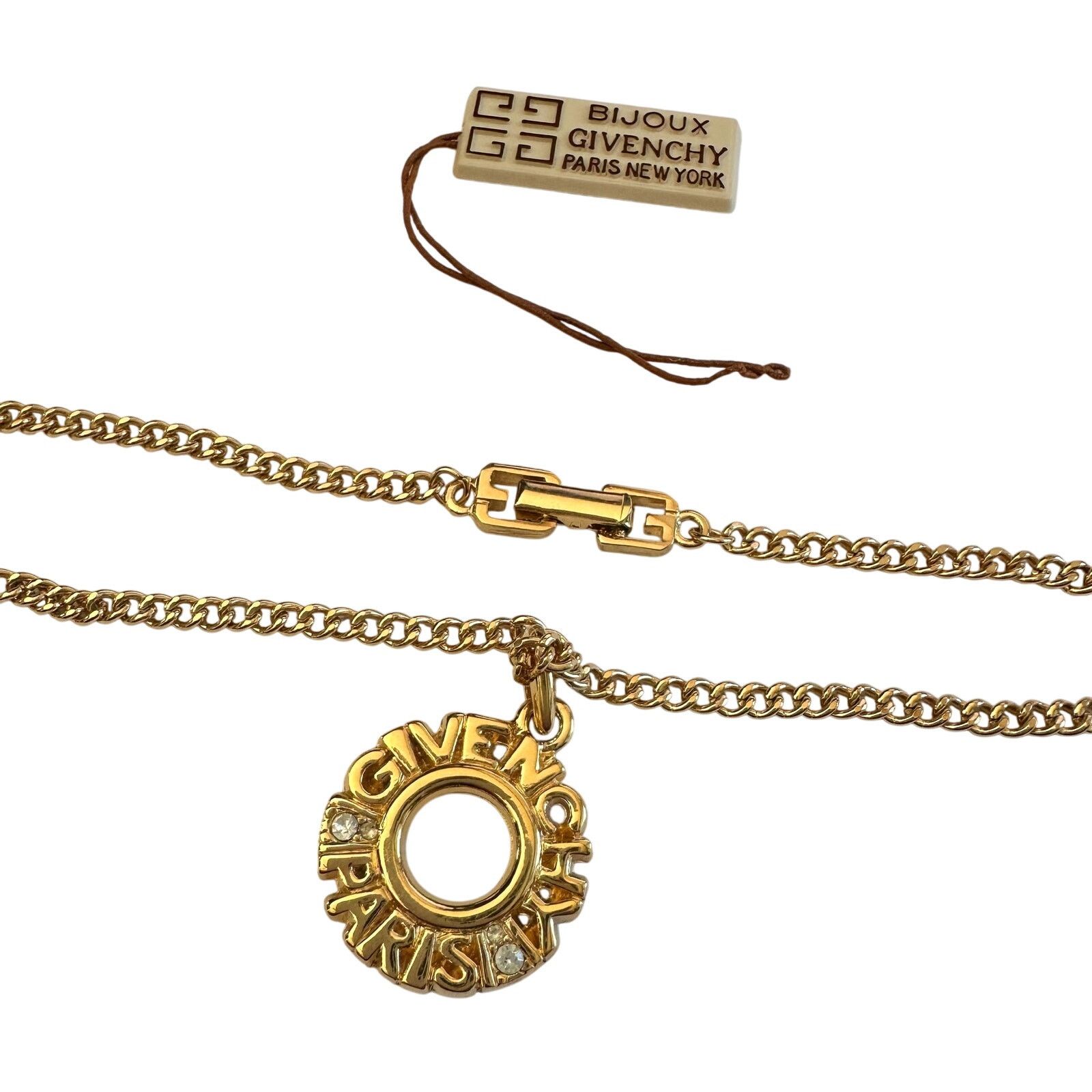Givenchy Givenchy Paris Round Pendant with Rhinestones Necklace Size ONE SIZE - 4 Thumbnail