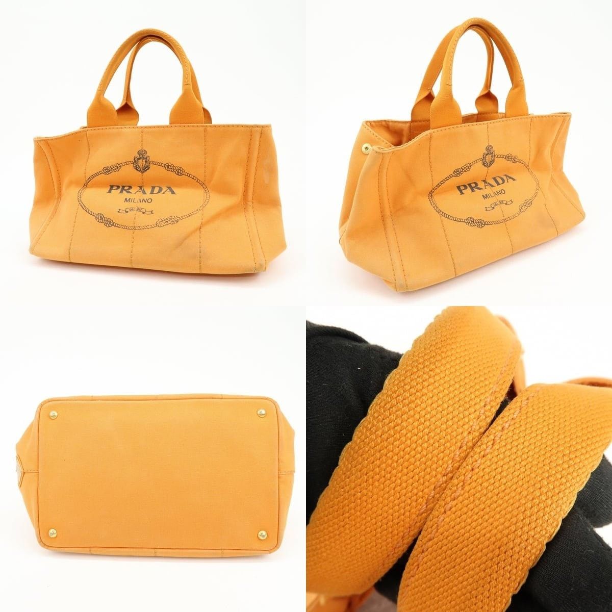 Prada Prada Canapa Tote Canvas Orange Size ONE SIZE - 3 Thumbnail