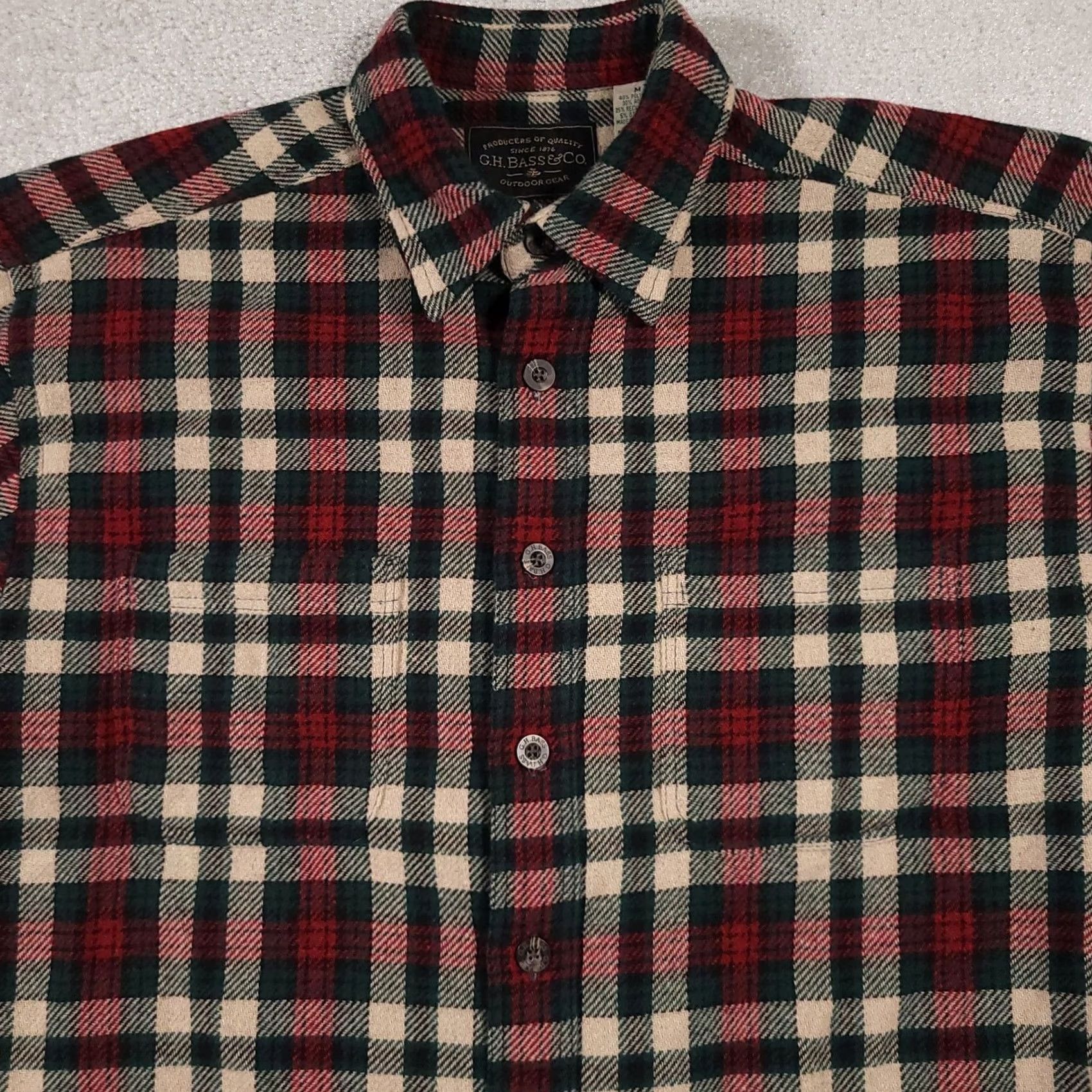 Vintage G.H. Bass & Co Button Up Plaid Flannel Shirt Shacket Mens Medium Wool Blend Chore Size US M / EU 48-50 / 2 - 3 Thumbnail
