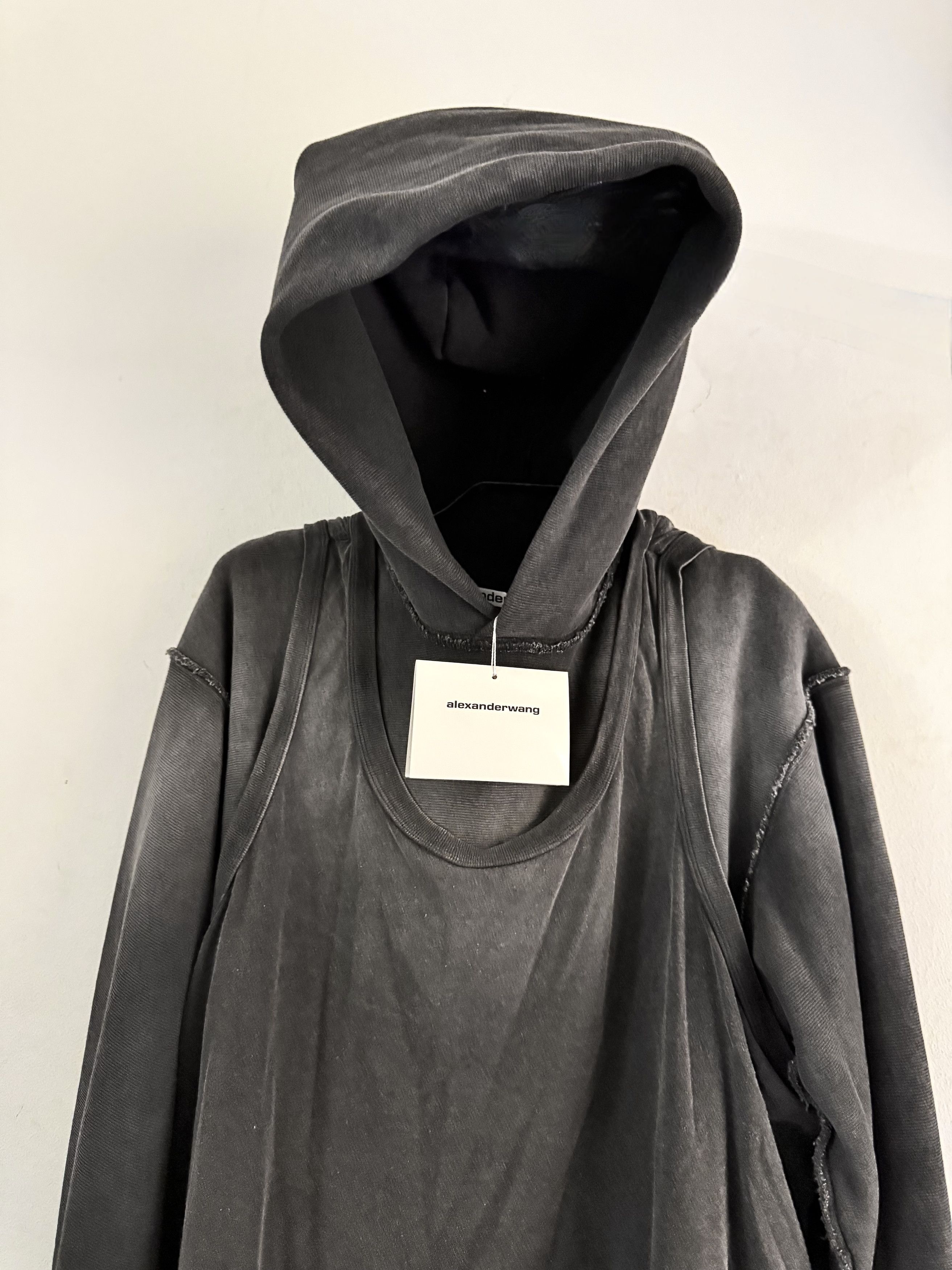 Alexander Wang Oversize Triple Layer Sweatshirt Hooded Distressed Size US S / EU 44-46 / 1 - 4 Thumbnail