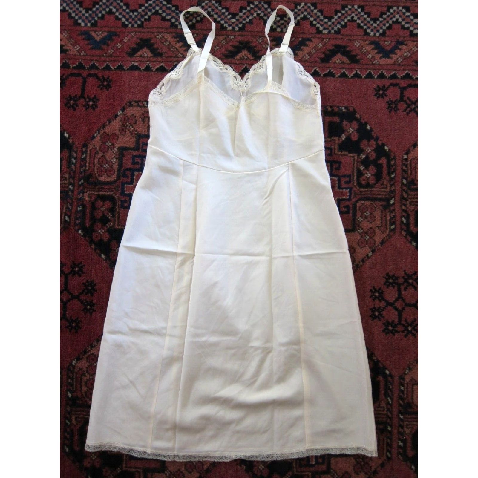 CO VINTAGE B Altman Co Pink Spaghetti Strap Long Slip Nightgown L Size ONE SIZE - 2 Thumbnail