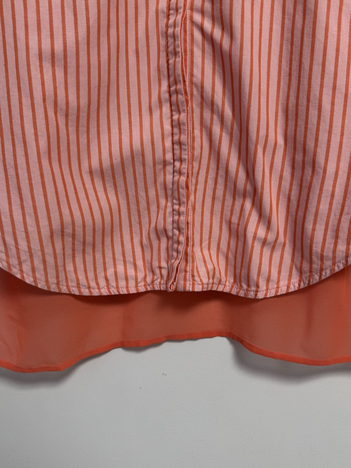 Sandro Sandro Women’s Pink Orange Striped Blouse Tunic 3/4 Sleeve Size XS / US 0-2 / IT 36-38 - 7 Thumbnail