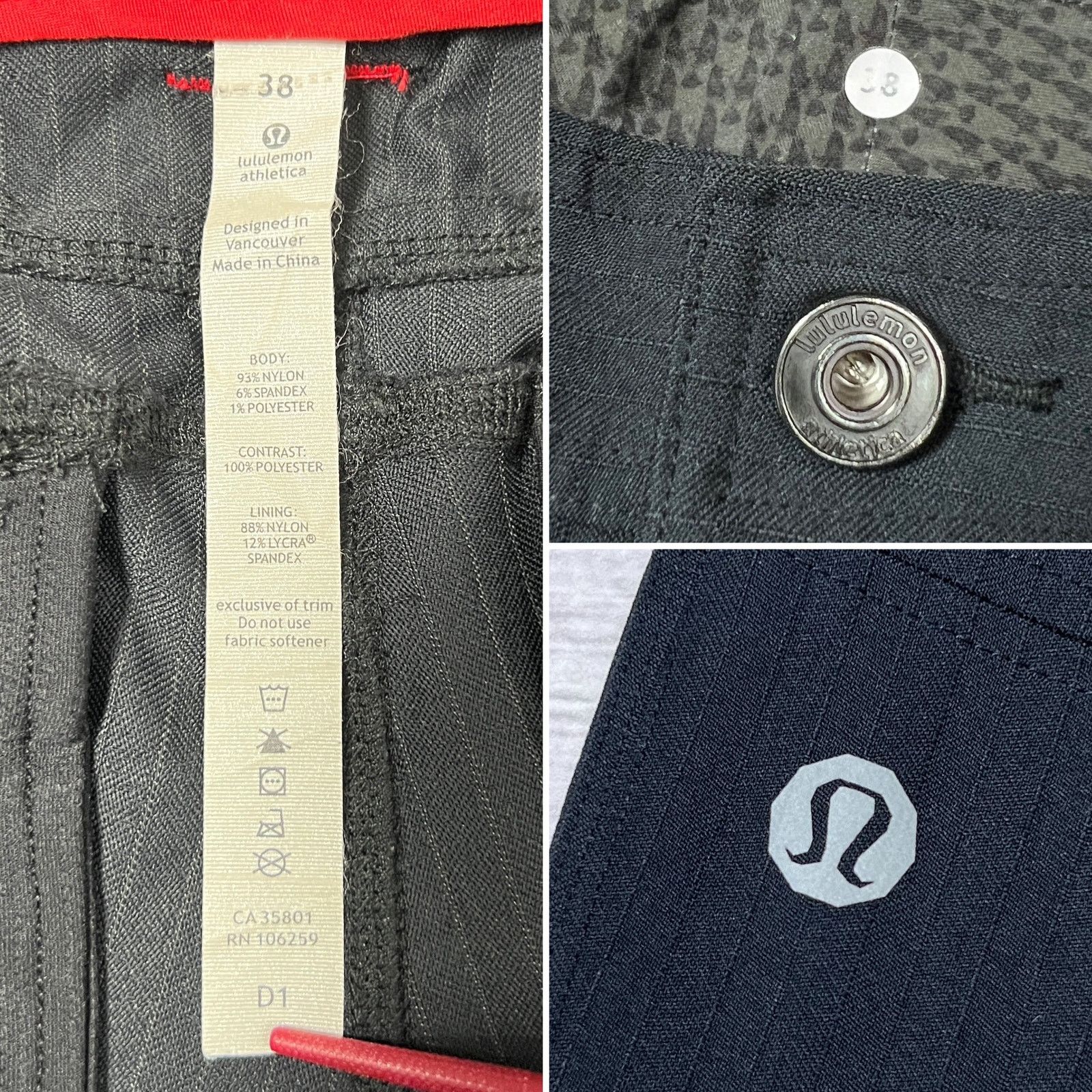 Lululemon Lululemon Technical Hiking Pants Black Vented Pinstripe 36 Size US 36 / EU 52 - 3 Thumbnail
