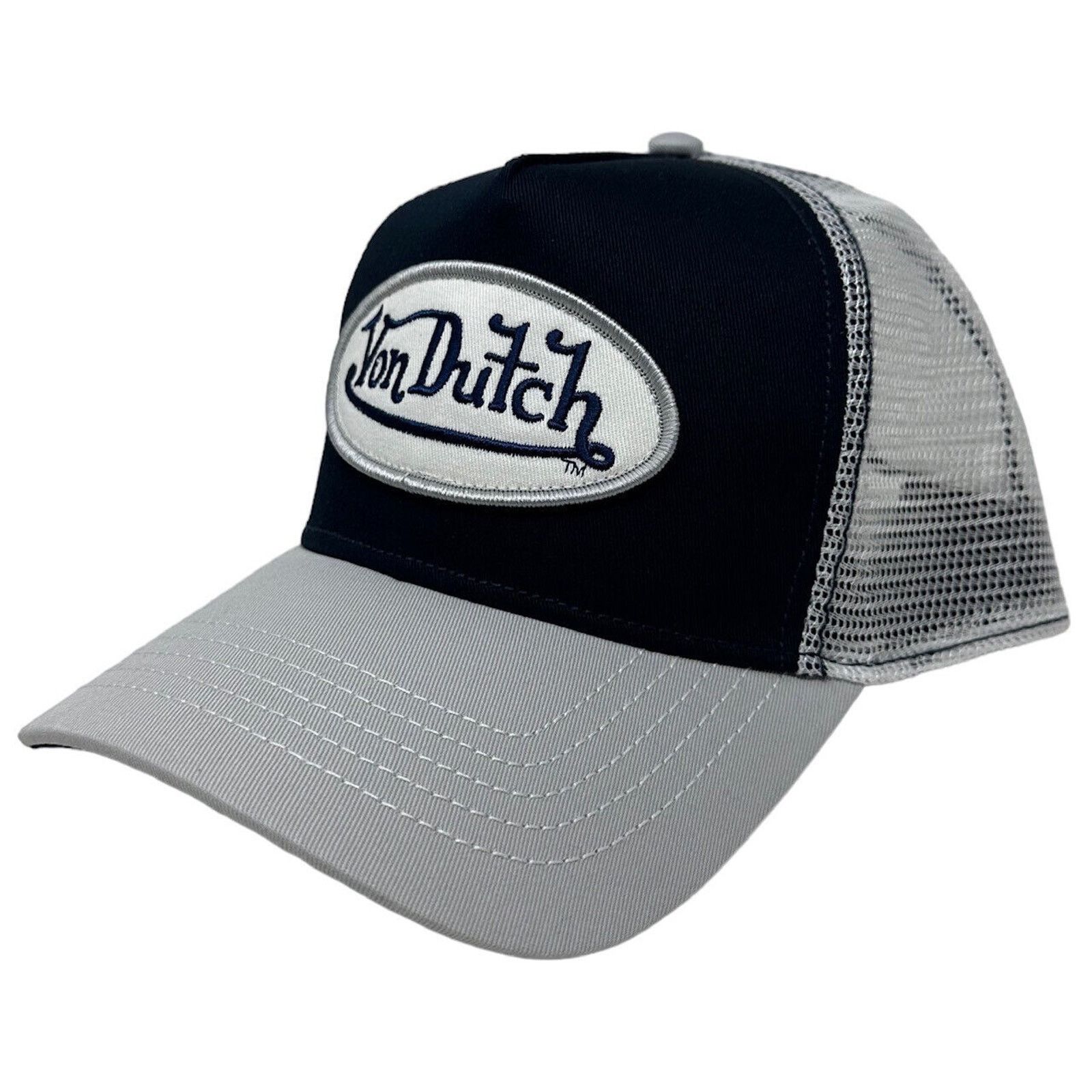 Von Dutch Von Dutch Trucker Hat Navy Silver Embroidered Logo Patch Cap Size ONE SIZE - 1 Thumbnail