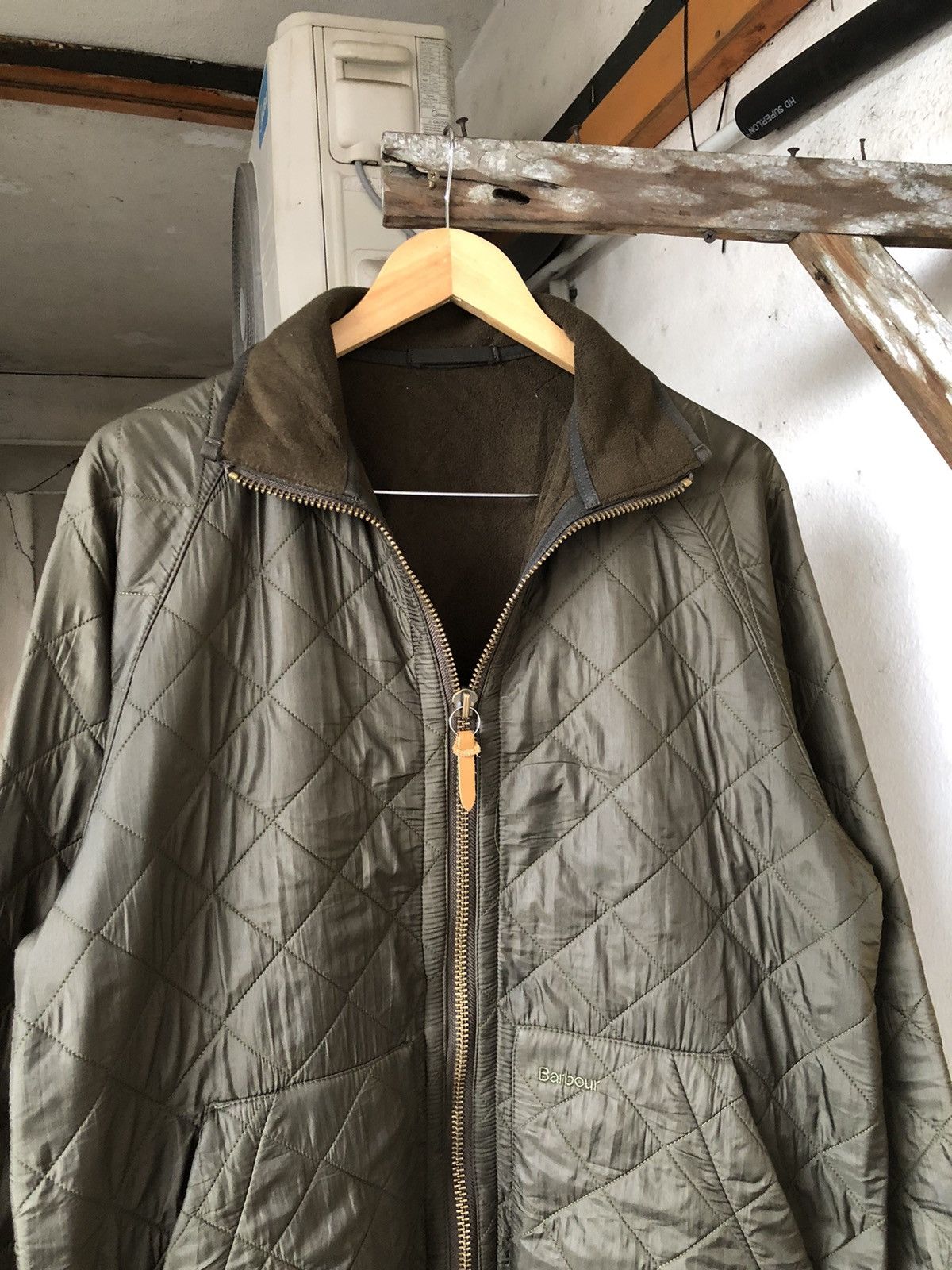Barbour Vintage Barbour Polar Quilt Zipper Jacket Army Green Size US M / EU 48-50 / 2 - 4 Thumbnail