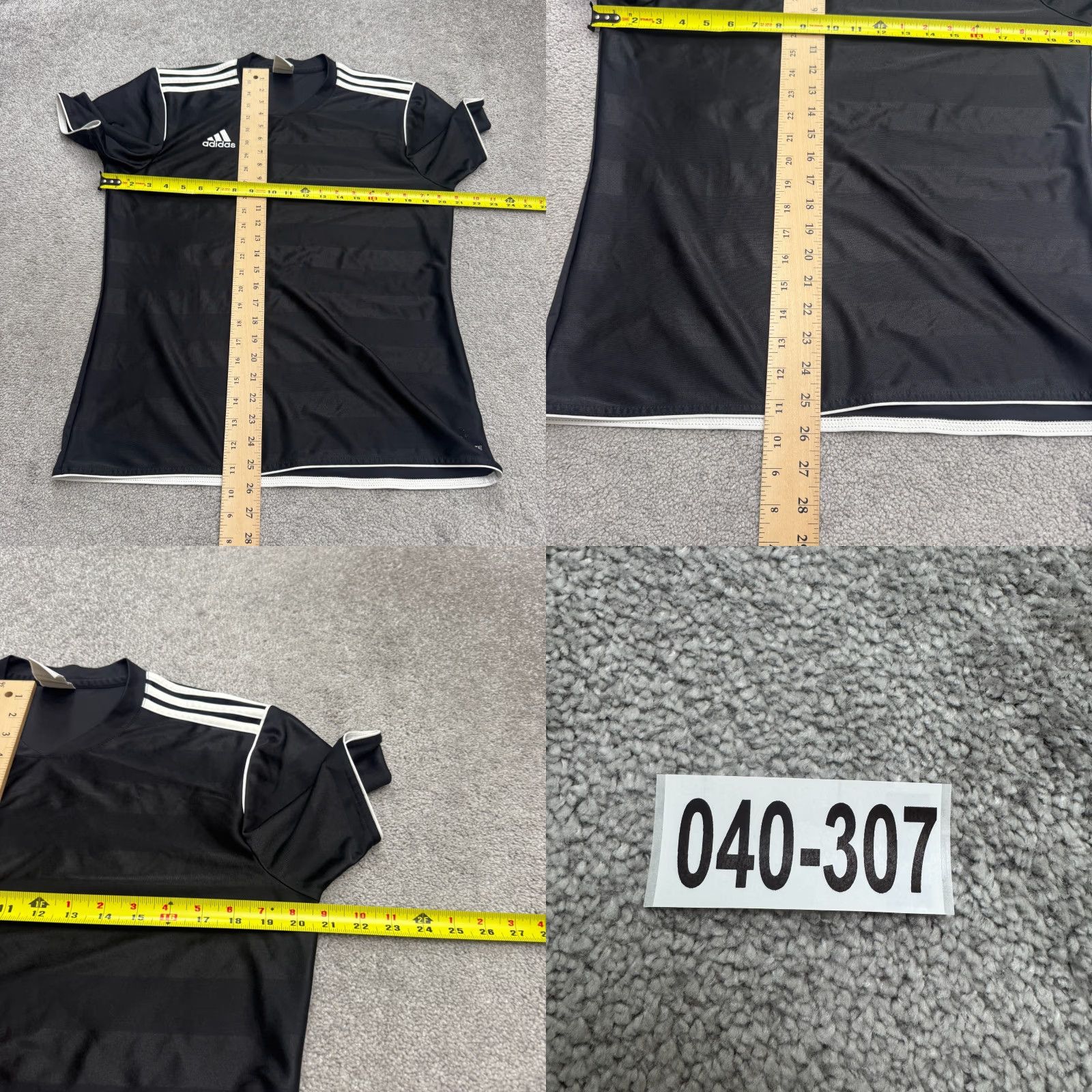 Adidas Adidas Climalite Soccer Jersey #16 T-Shirt Womens Medium Black White Striped Tee Size M / US 6-8 / IT 42-44 - 9 Thumbnail