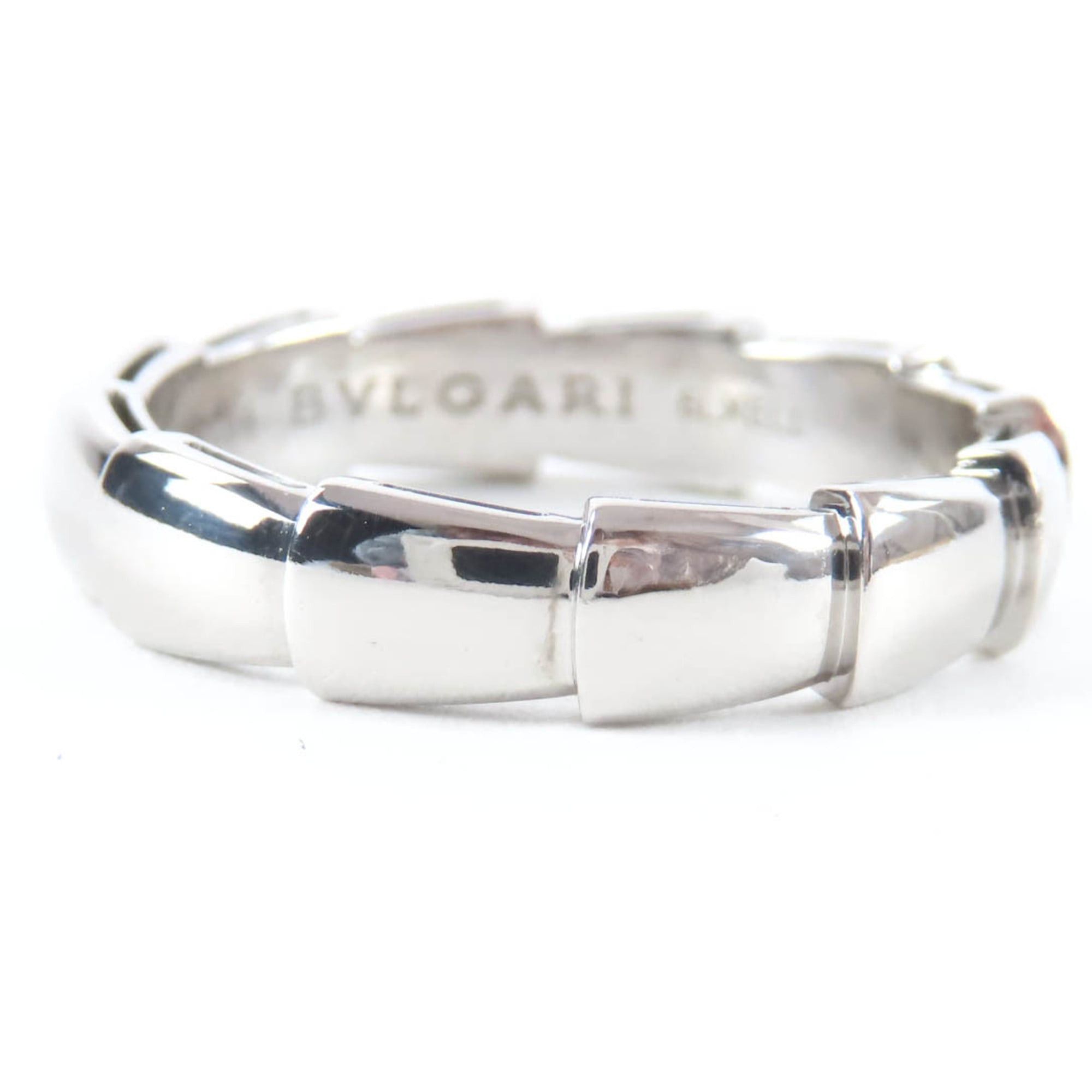Bvlgari BVLGARI Viper Ring, 18K 750 (WG), Rare Size, Silver, Size 64, Made in Italy, Weight 8.8g, Men's Size ONE SIZE - 1 Thumbnail