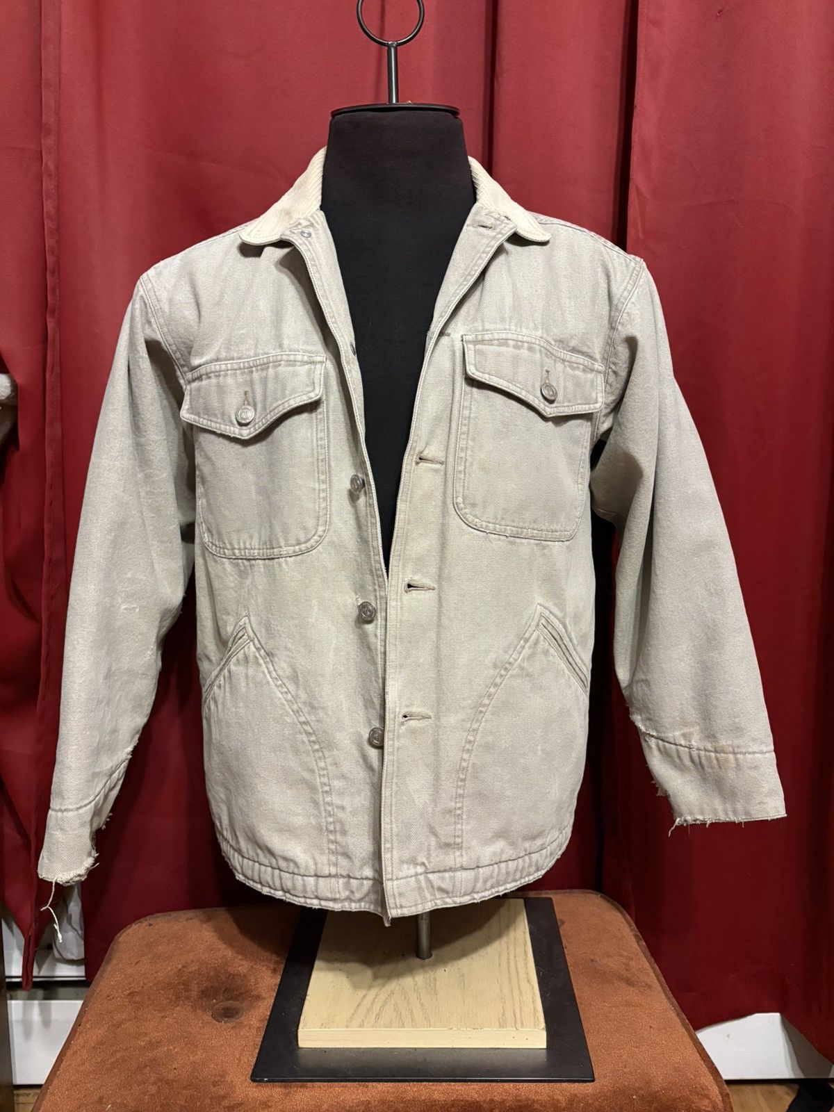 Vintage Vintage BaLance Beige Jean Jacket 90s Distressed Denim Grail Size US M / EU 48-50 / 2 - 1 Thumbnail