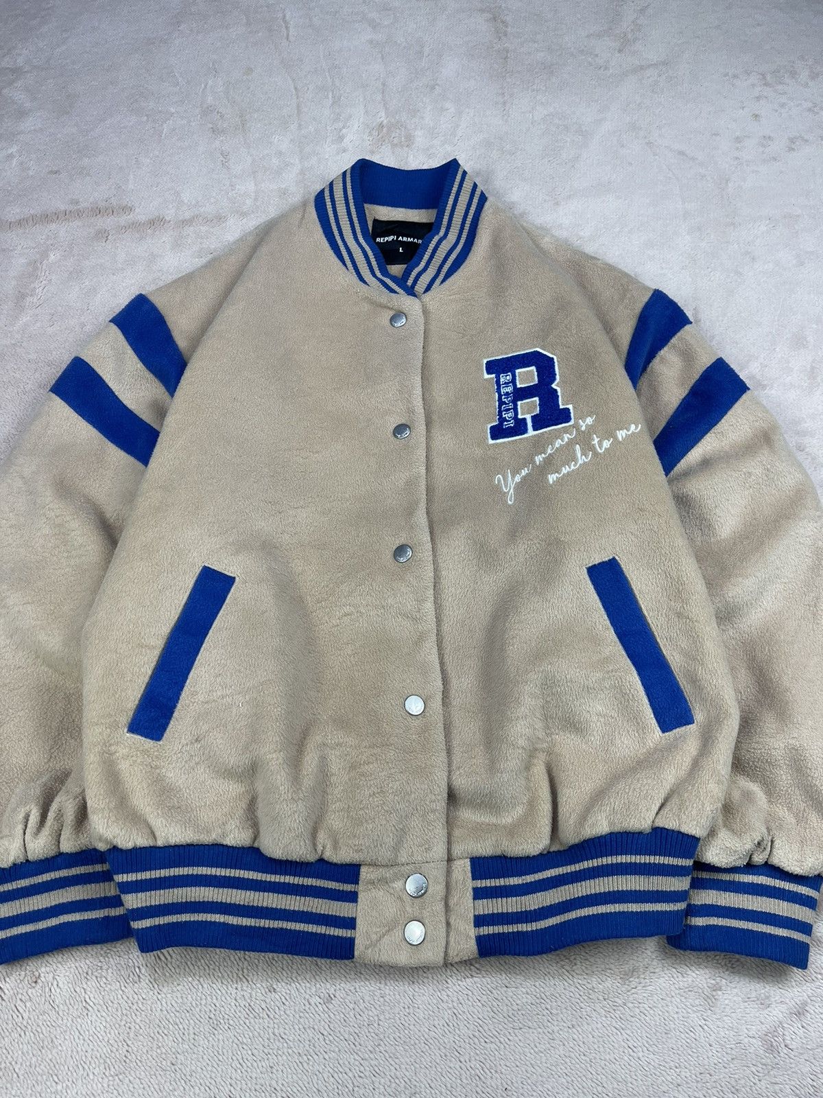 Japanese Brand JPN🇯🇵 REPIPI ARMARIO STRIPED VARSITY JACKET Size US L / EU 52-54 / 3 - 2 Thumbnail