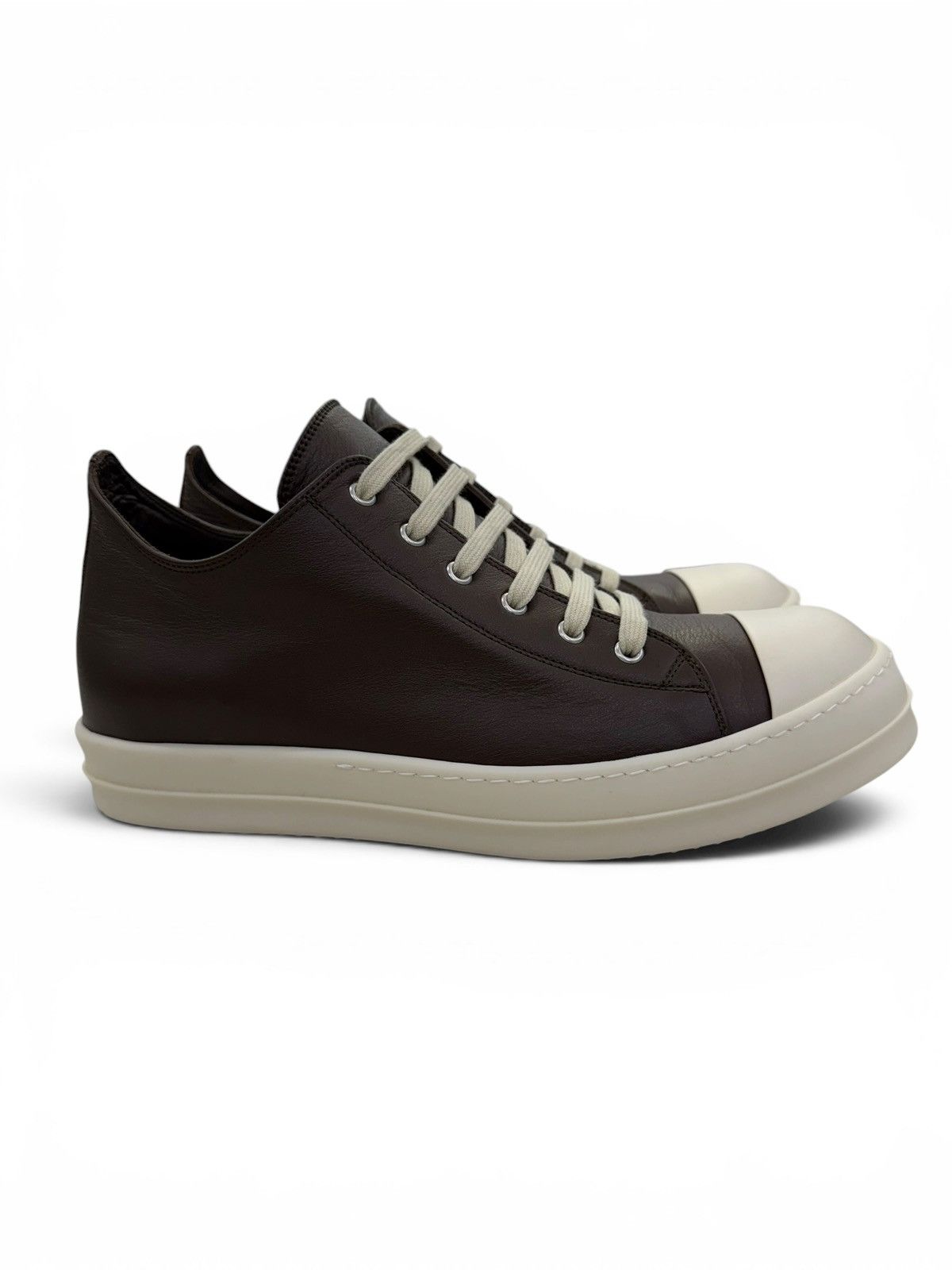 Rick Owens Rick Owens Ramone Low Brown Leather Sneakers Size US 11 / EU 44 - 1 Thumbnail