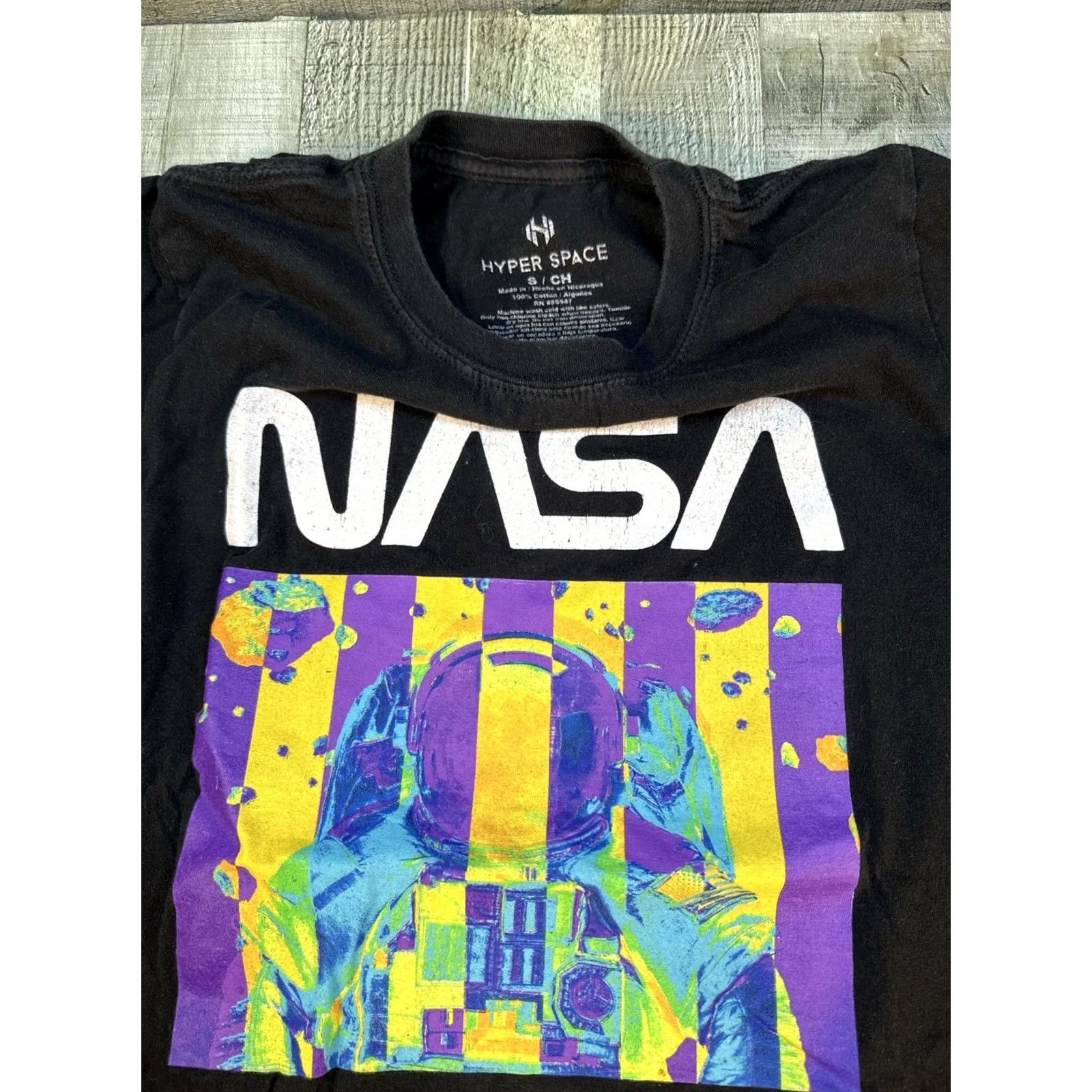 NASA NASA Astronaut Graphic T Shirt Mens Medium Black Psychedelic Space Tee Size US S / EU 44-46 / 1 - 2 Thumbnail