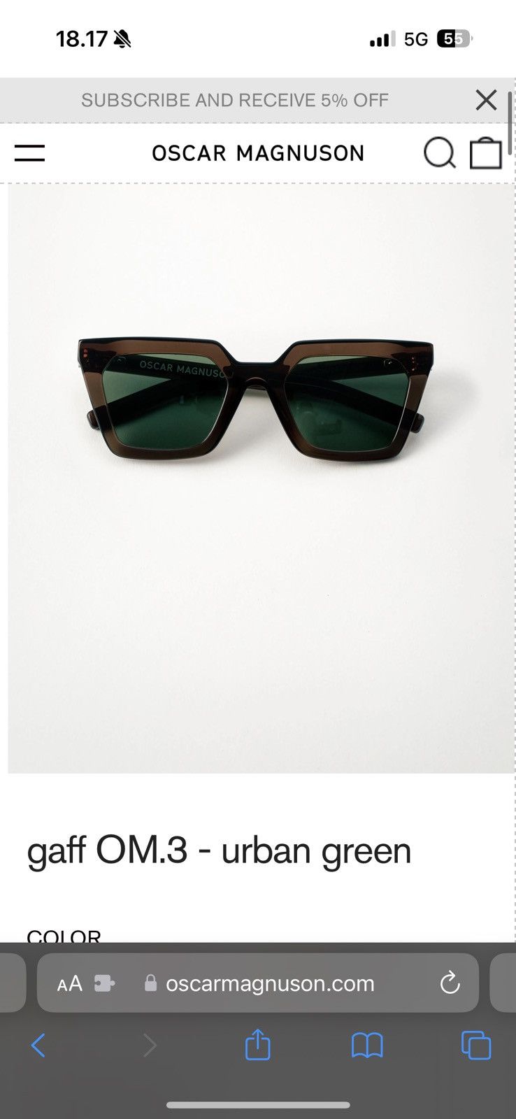 Vintage OSCAR MAGNUSON - gaff OM.3 - urban green Size ONE SIZE - 4 Thumbnail