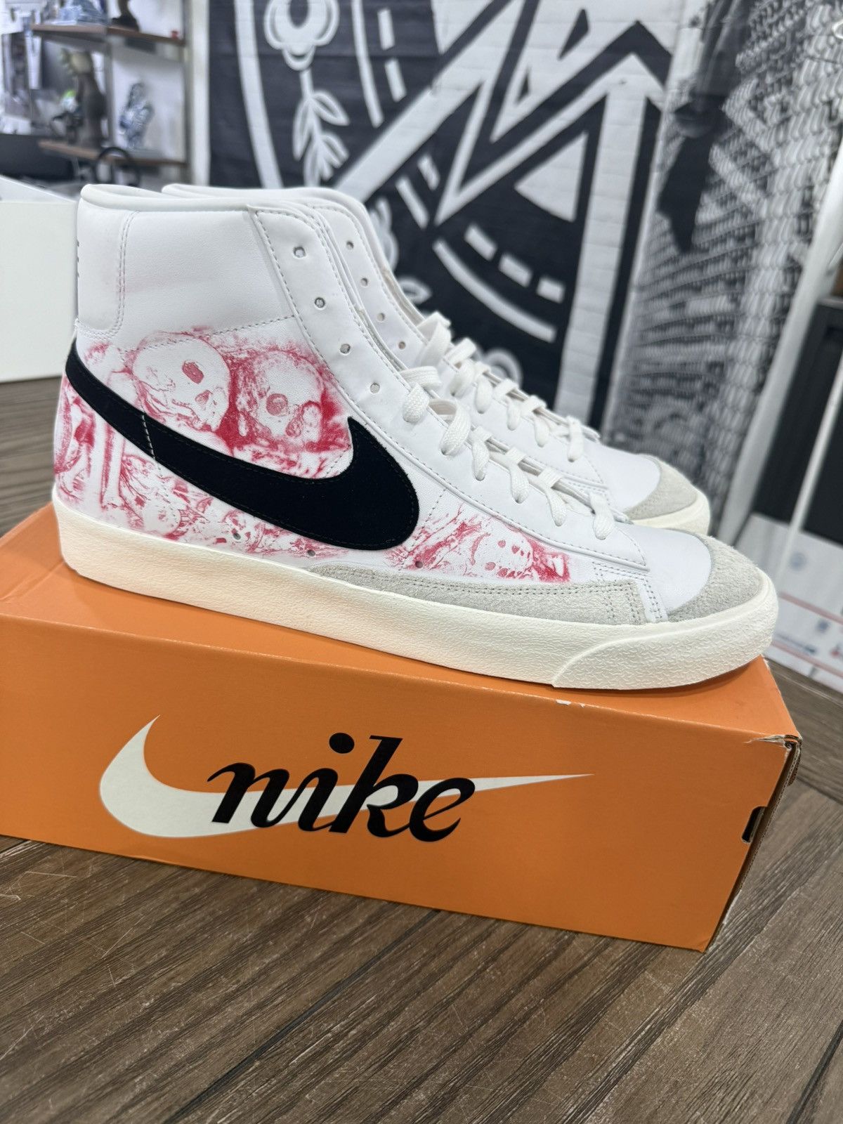 Kitowares ☠️ KITOWARES Custom Nike Blazer High Top Catacombs Size 13 ☠️ Size US 13 / EU 46 - 3 Thumbnail