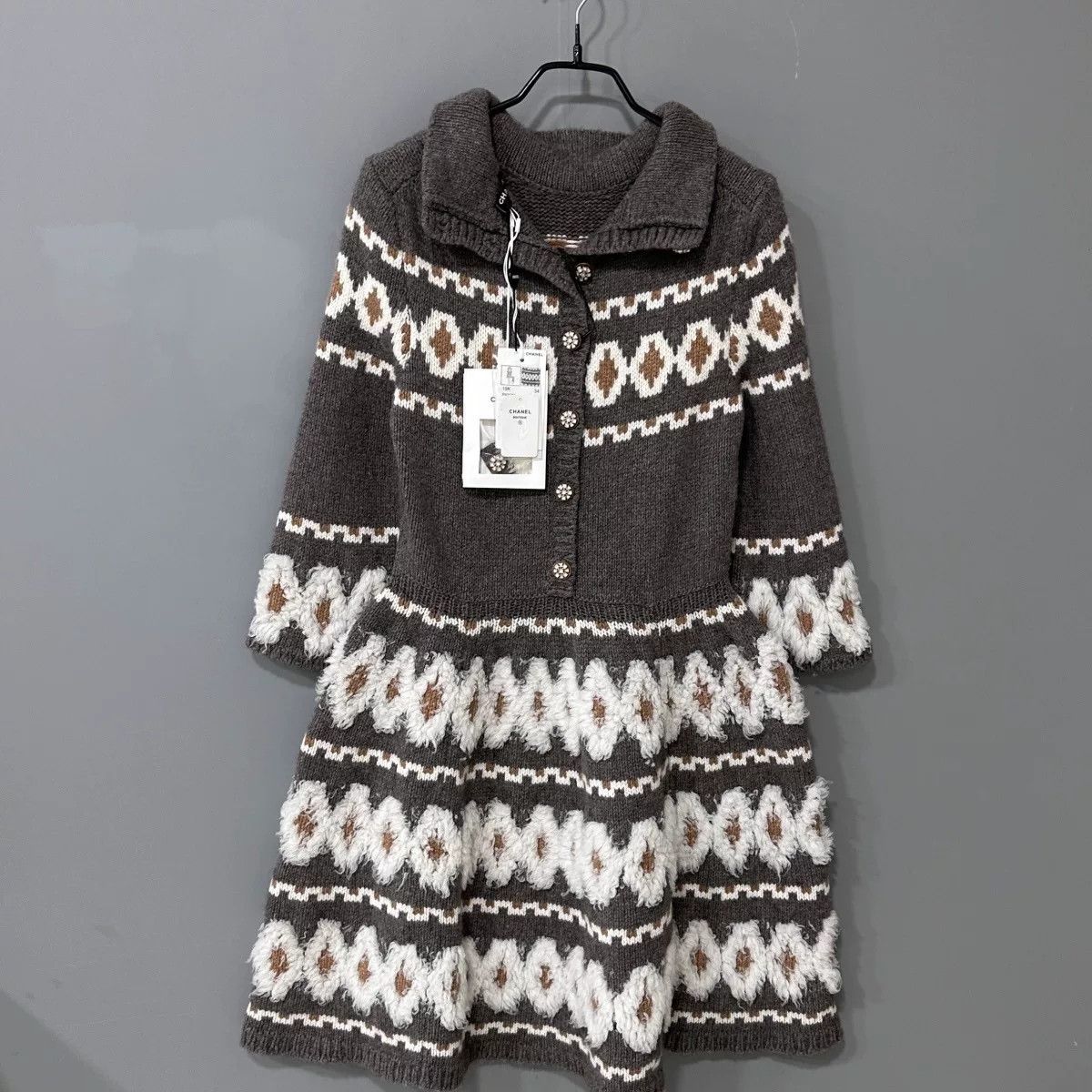 Chanel chanel wool knit dress with geometric pattern Size XS / US 0-2 / IT 36-38 - 1 Thumbnail
