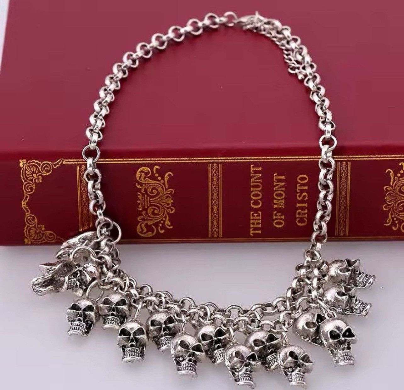 Other Punk Skull Skeleton Layered Chain Necklace Size ONE SIZE - 2 Thumbnail