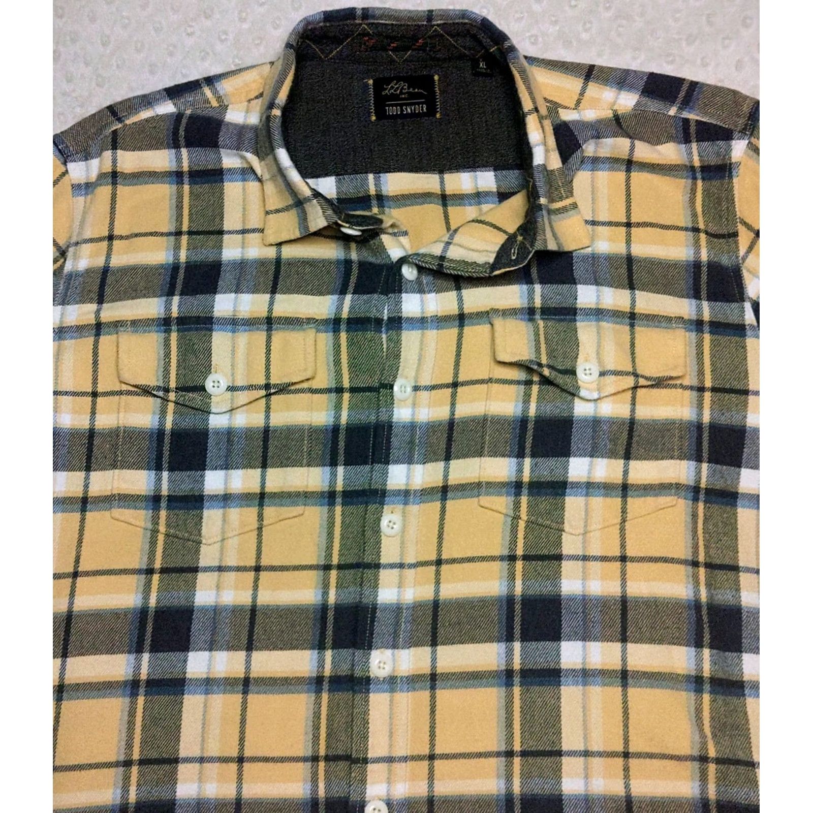 Vintage L.L.Bean Todd Snyder Heavyweight Flannel Shirt Men’s XL Buffalo Check Yellow Shirt Size US XL / EU 56 / 4 - 4 Thumbnail