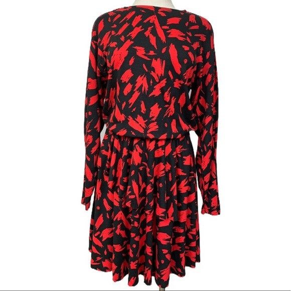 Zara Zara Trafaluc S/S18 Red Black Printed Dress Size L Size L / US 10 / IT 46 - 1 Thumbnail