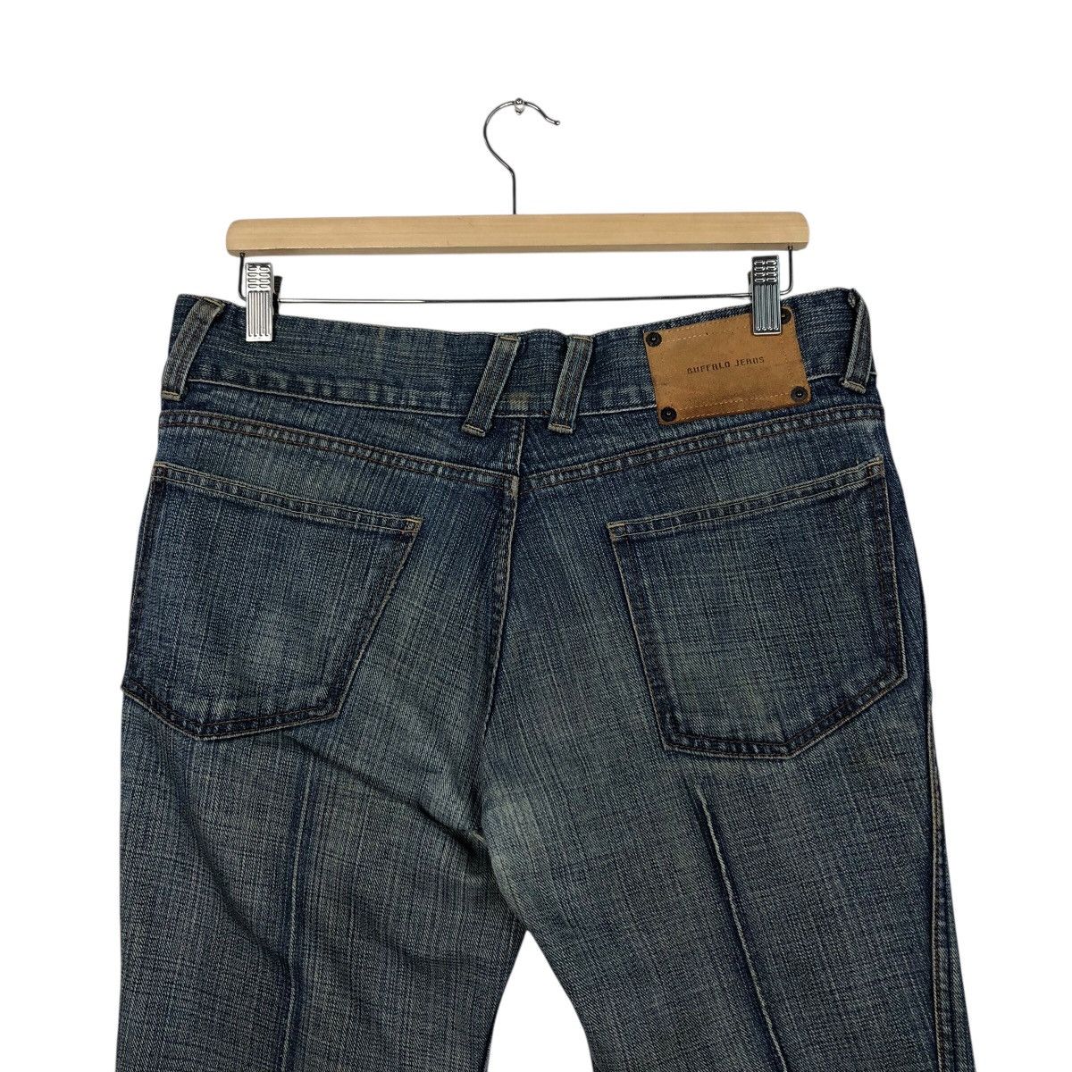 Japanese Brand Buffalo Jeans Y2K Moto Seam Denim — Early 2000s Archive Fade Size 33" - 11 Thumbnail