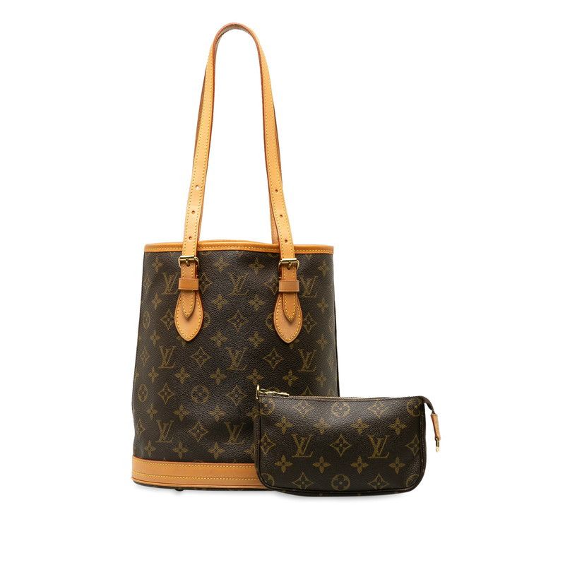 image of Louis Vuitton Monogram Petite Bucket Pm in Brown, Women's