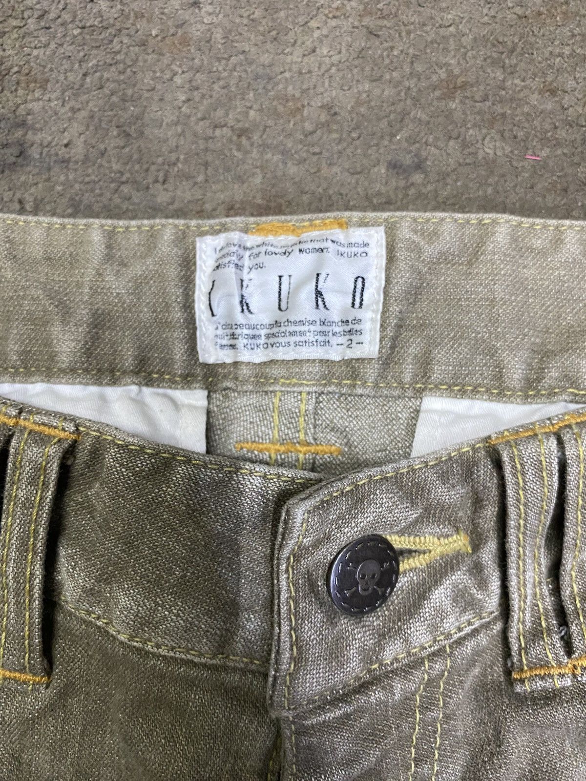 2000s kuko yous satisfait stone wash flared denim pants