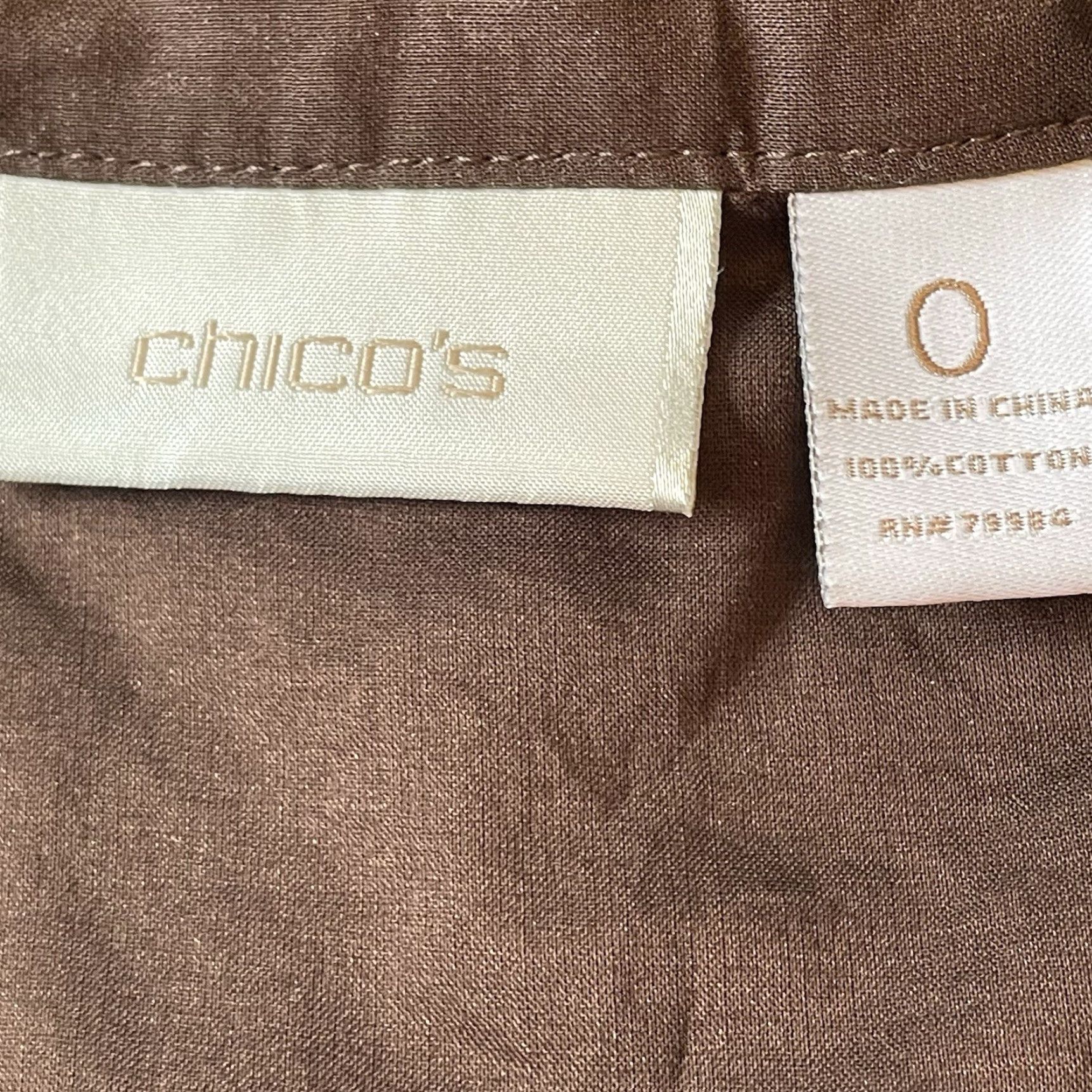 Vintage Chico’s Button-Up Shirt Brown Cotton 3/4 Sleeve Small Chico’s 0 Women Regular Size Small Button-Up Casual Knits Lightweight Pockets Size S / US 4 / IT 40 - 5 Thumbnail