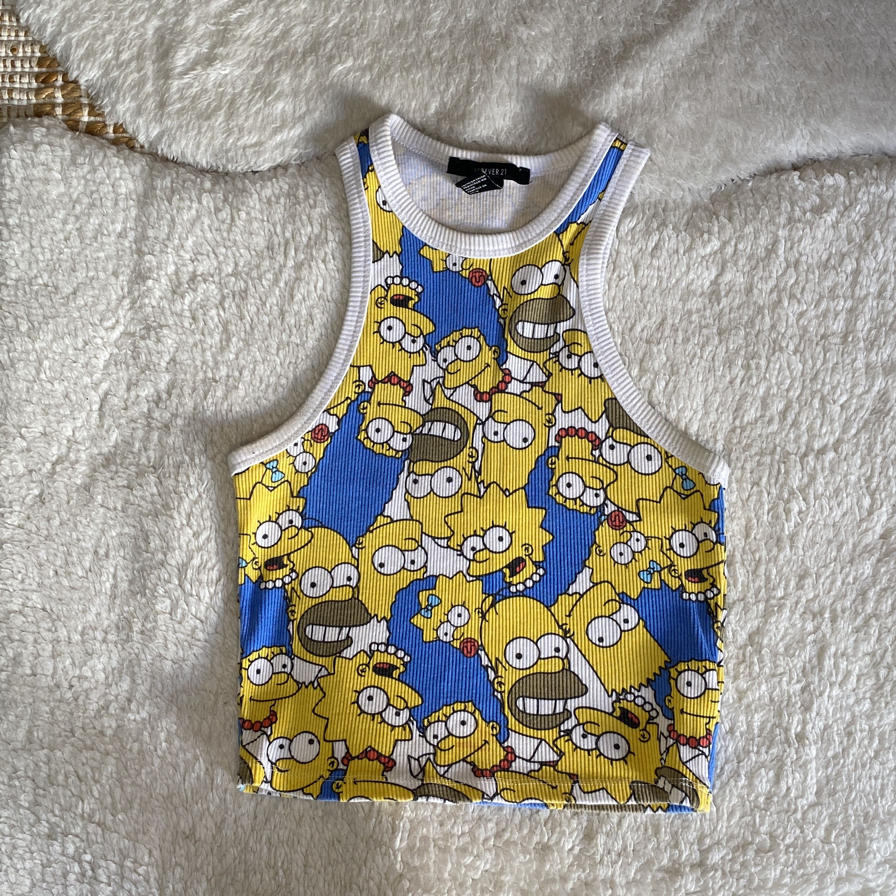 Forever 21 Forever 21 The Simpsons Ribbed Cropped Tank Top Small Size S / US 4 / IT 40 - 1 Thumbnail