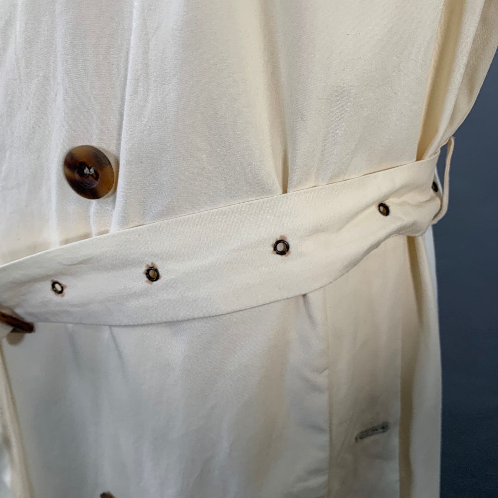 Giorgio Armani Vintage Size L Cream Cotton Oversized Belted Trenchcoat Size US L / EU 52-54 / 3 - 4 Thumbnail