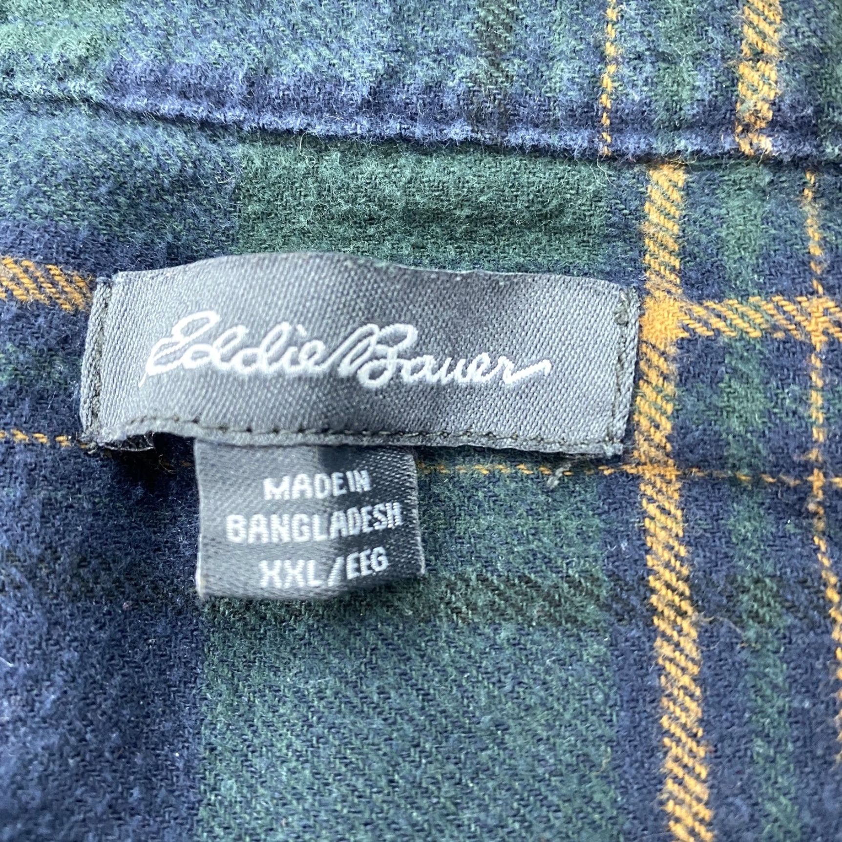 Eddie Bauer EDDIE BAUER Flannel Shirt Mens 2XL Green Blue Plaid Long Sleeve Button-Up Pocket Size US XXL / EU 58 / 5 - 5 Thumbnail