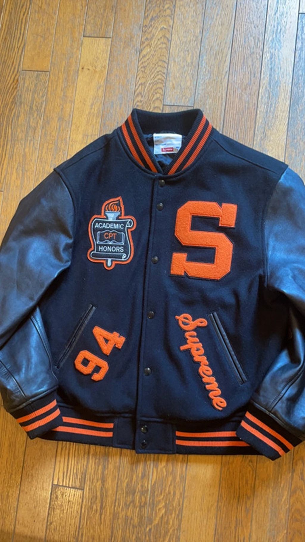 ジャケット・アウター supreme team varsity jacket navy Buy Supreme Team Varsity Jacket 'Navy' - FW19J91 NAVY | GOAT