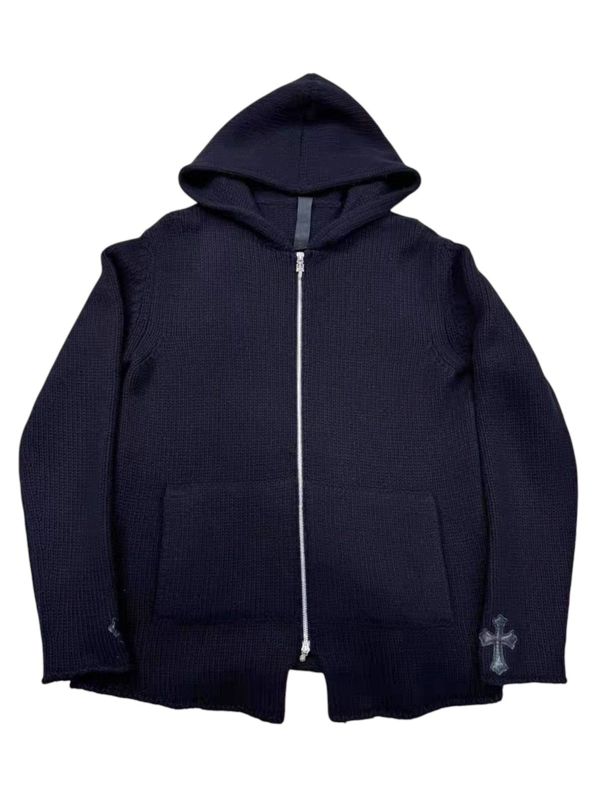 Chrome Hearts Chrome Hearts L Knit Zip-Up Hoodie Leather Cross Patches Size US L / EU 52-54 / 3 - 2 Thumbnail