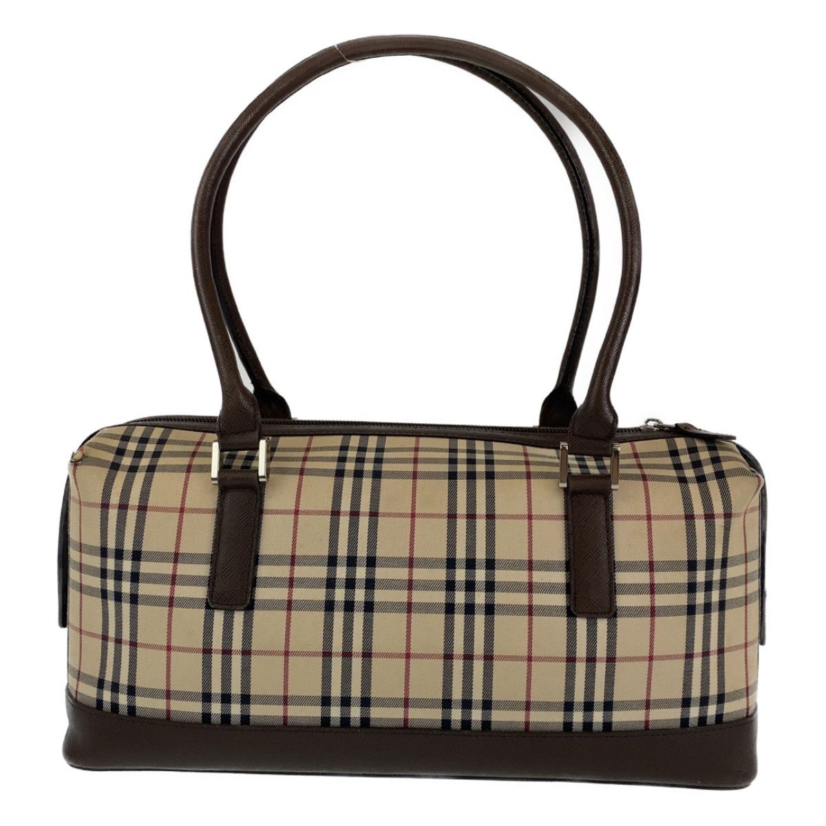 Burberry Burberry Burberry Brown Canvas Handbag Tote Bag Canvas Tote Bag in Very Good Condition Size ONE SIZE - 1 Thumbnail