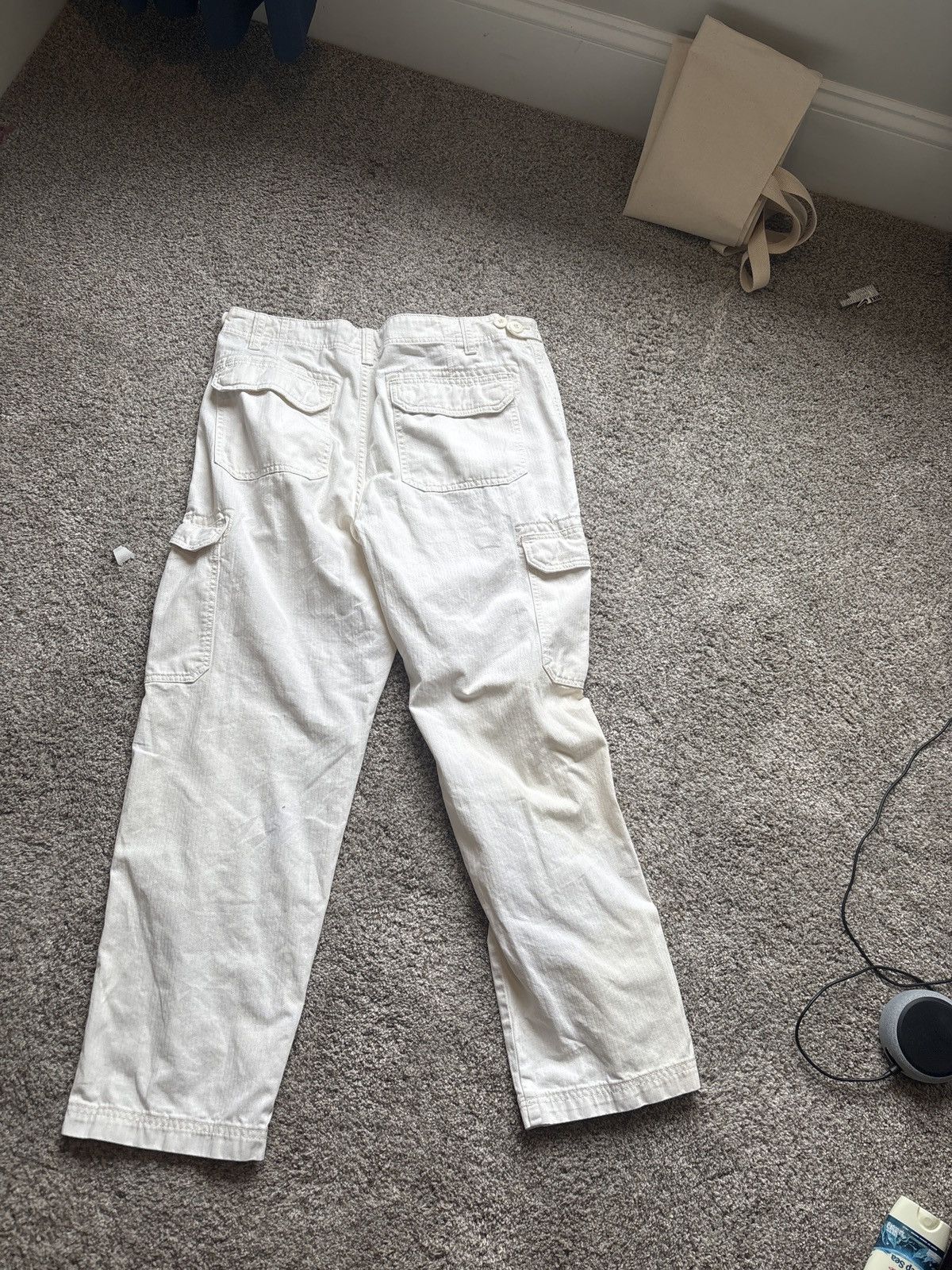 Cotton On Cream colored baggy cargo pants Size US 36 / EU 52 - 2 Thumbnail