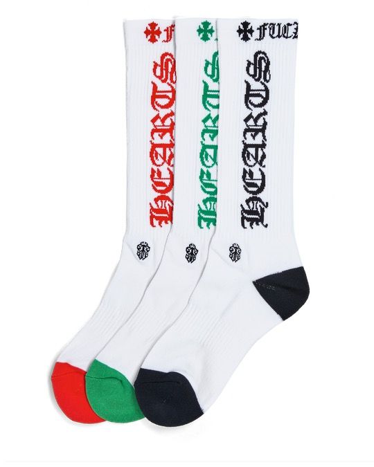 Pre-owned Chrome Hearts Ch Logo Socks In White