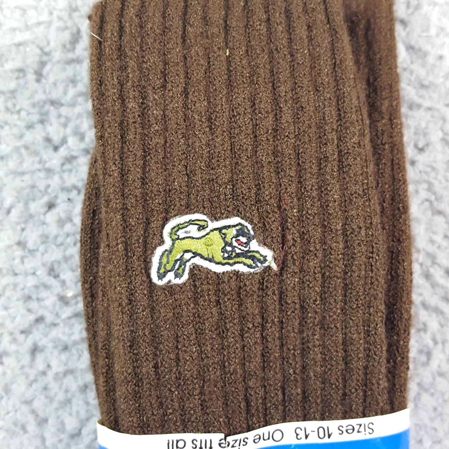 Logo 7 VINTAGE 80s Garan Lion Tiger Logo Socks Mid Calf Men's Size 10-13 Brown Retro Animal Size ONE SIZE - 4 Thumbnail