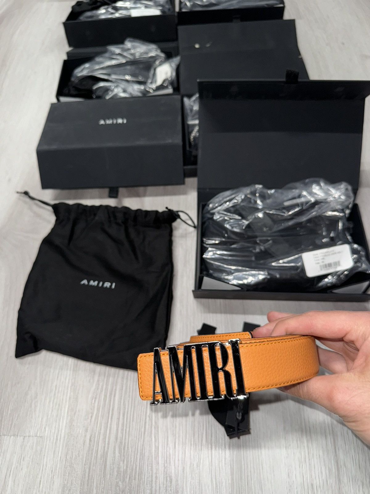 Pebbled Amiri 3CM Belt