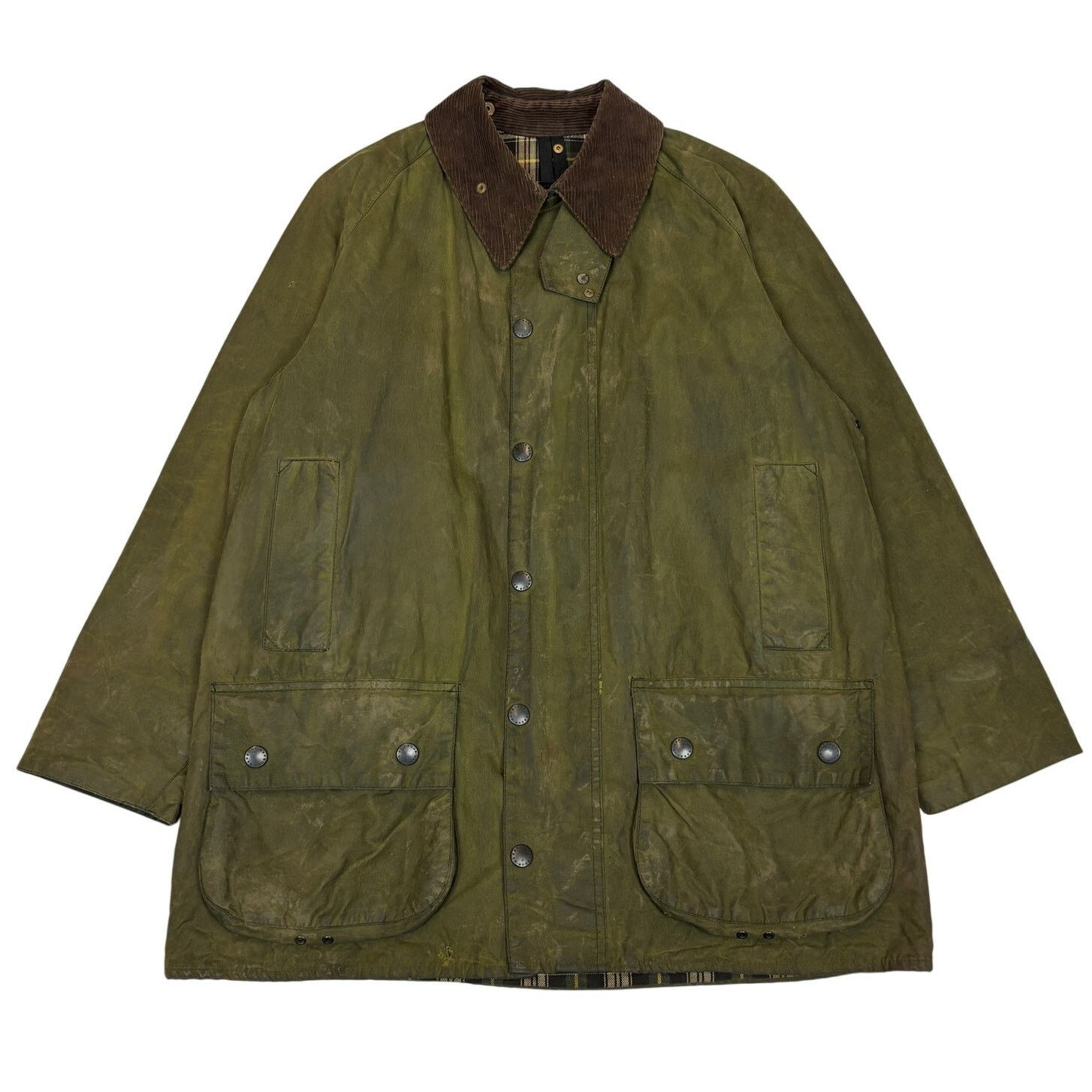 Barbour Barbour Classic Beaufort Waxed Plaid Lined Olive Jacket C40 Size US L / EU 52-54 / 3 - 1 Thumbnail