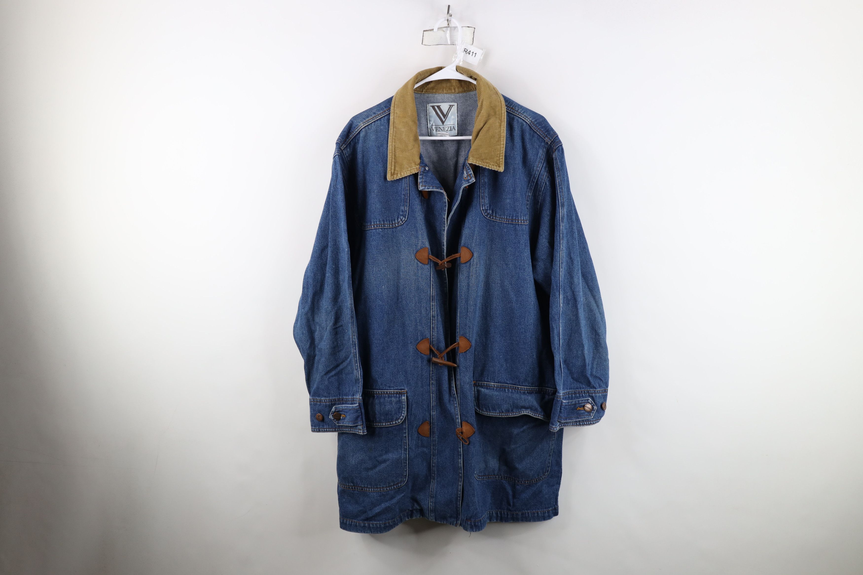 Vintage Vintage 90s Streetwear Distressed Toggle Button Denim Jacket Size 3XL / US 20-22 - 1 Thumbnail