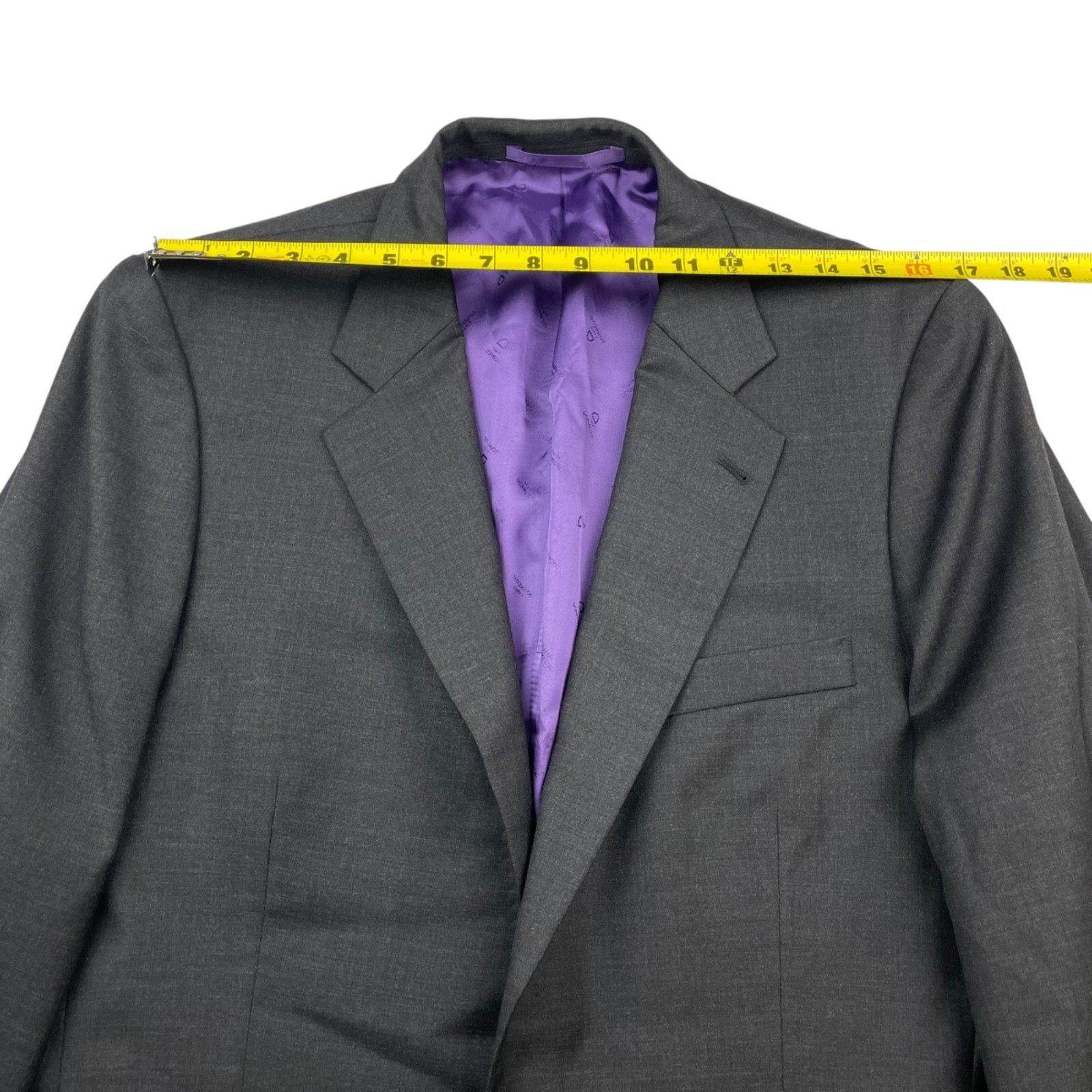 Other Dormeuil Men's 100% Wool Surgeon's Cuffs Suit Charcoal Gray Size 38S - 8 Thumbnail