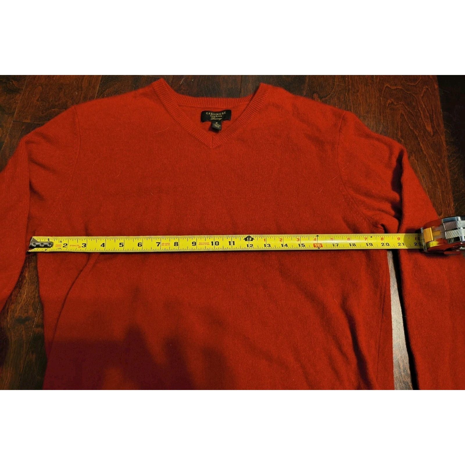 Club Room Club Room M Red 100% Cashmere V-Neck Knit Pullover Sweater Size US M / EU 48-50 / 2 - 3 Thumbnail