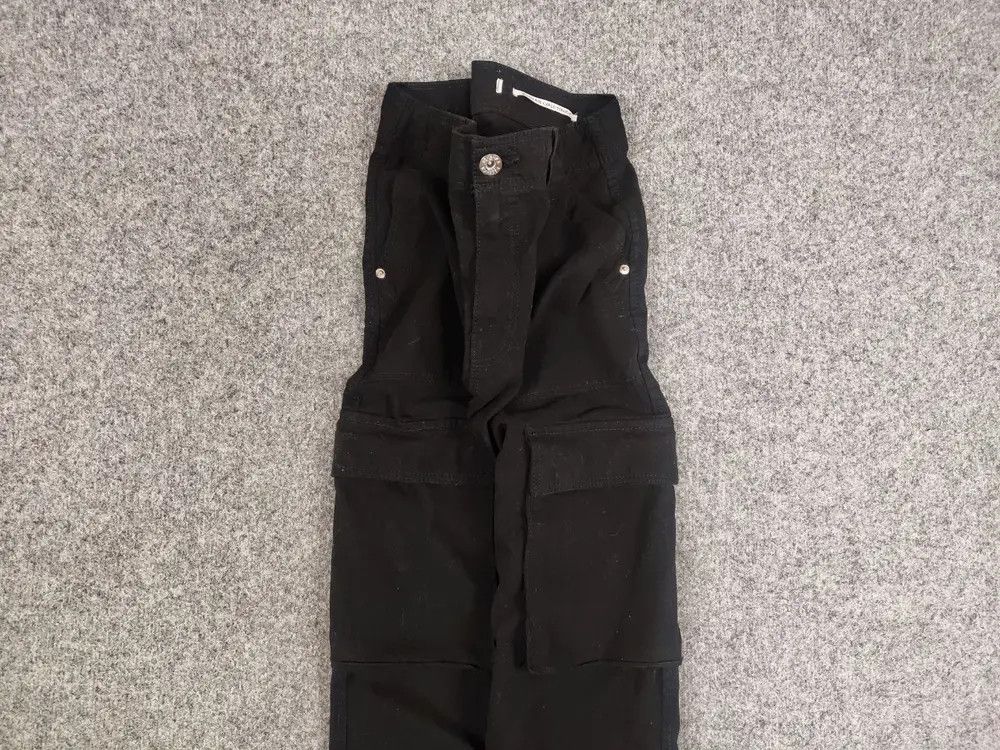 Vintage Vintage 90's Japanese Black Baggy Cargo Pants Y2K Hype Style Size US 29 - 2 Thumbnail