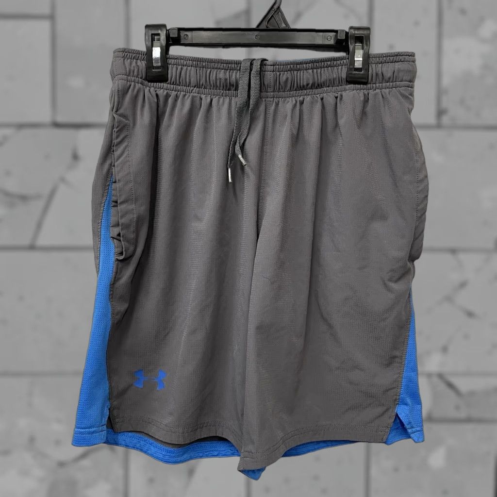 Under Armour Under Armour Shorts Mens L Gray Athletic Drawstring HeatGear Size US 33 - 1 Thumbnail
